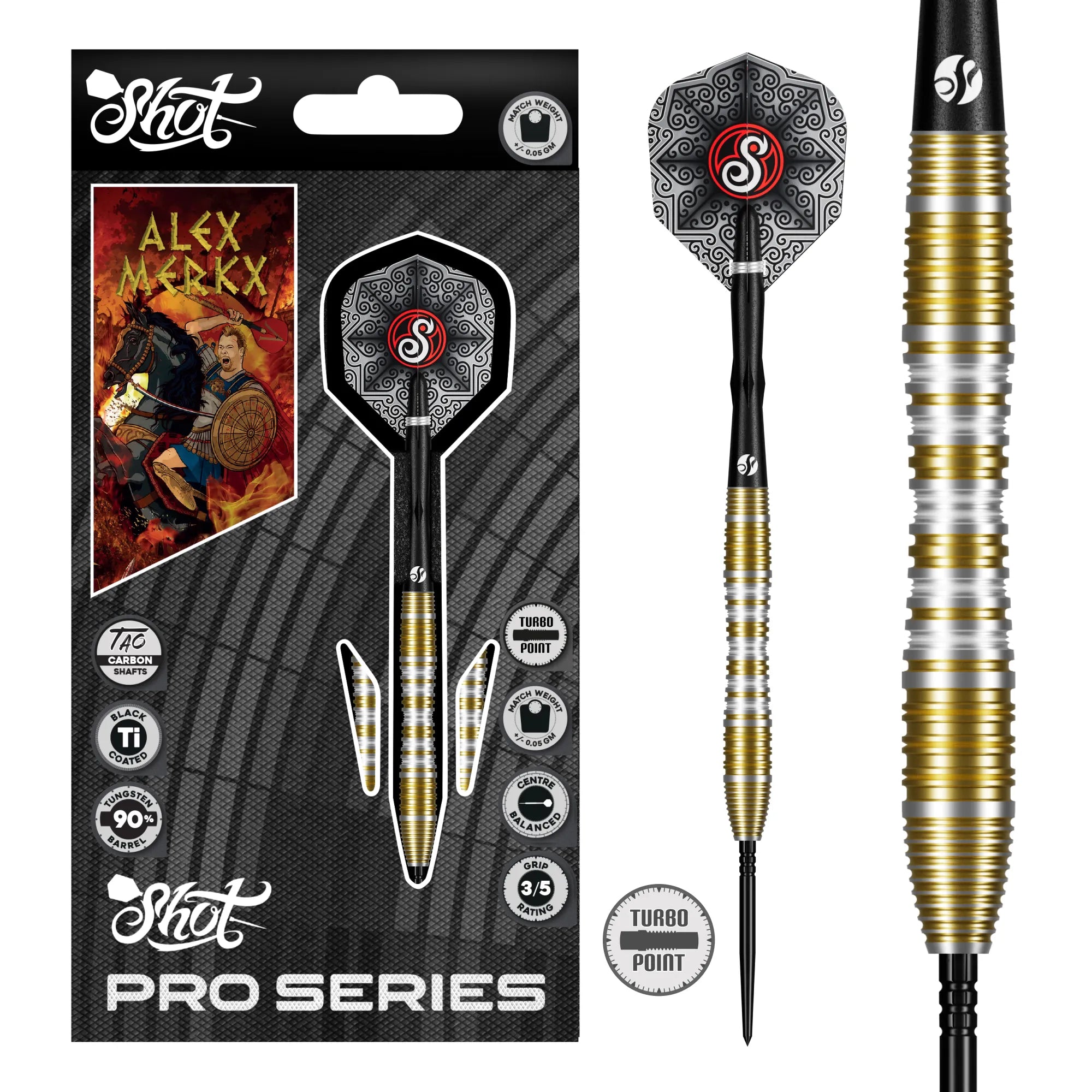 Pro Series Alexander Merkx Turbo Point - 90% Steel Tip Darts