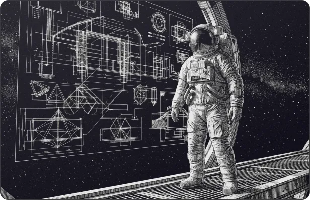 astronaut with ideas