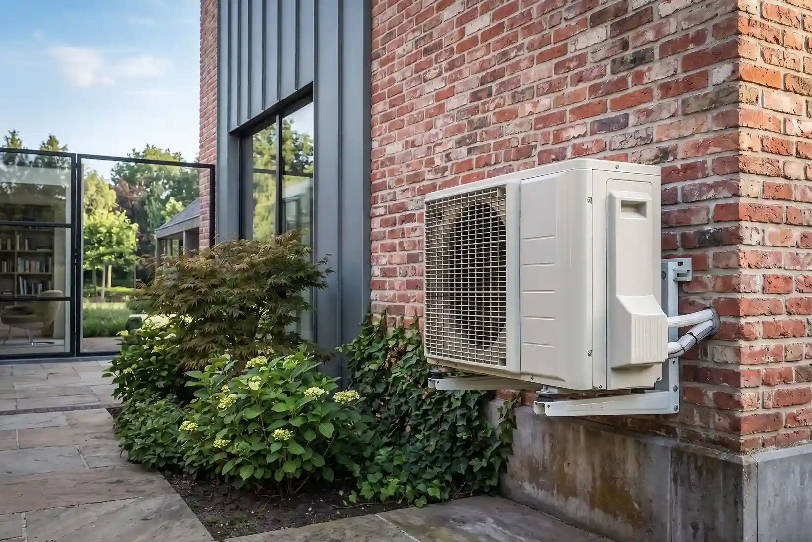 Binnenunit van een airconditioningsysteem gemonteerd aan de muur.
