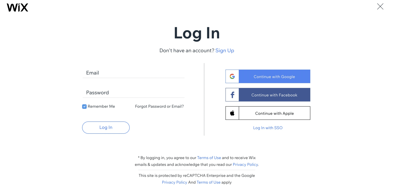 Screenshot of Wix settings to unpublish site.