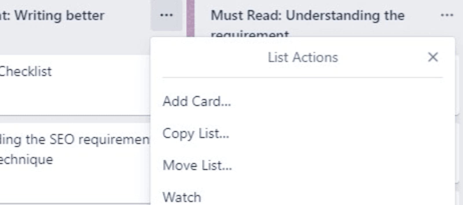 Watching a Trello List
