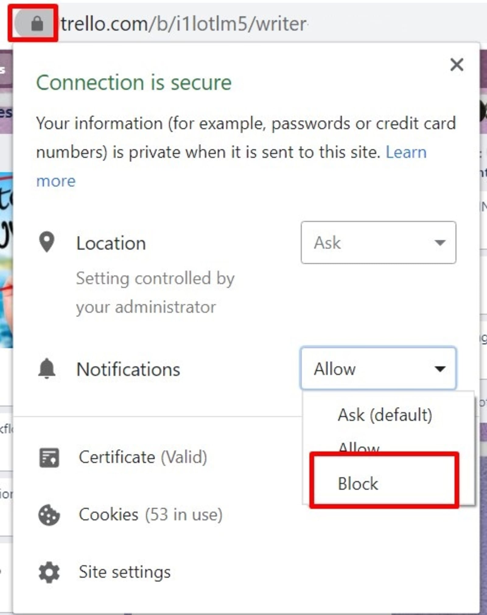 Disable Notifications
