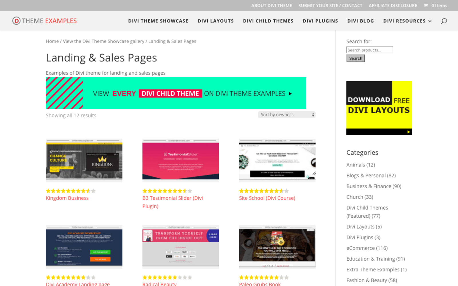 Divi landing pages