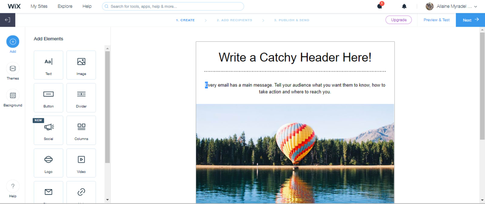 Wix Email Marketing Dashboard