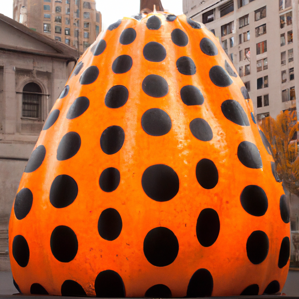 "Yayoi Kusama's Towering Pumpkin: A Monumental Fusion of Art and Autumn"