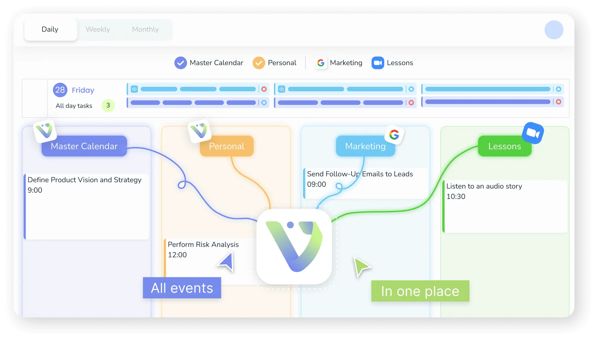 Voiset master AI calendar
