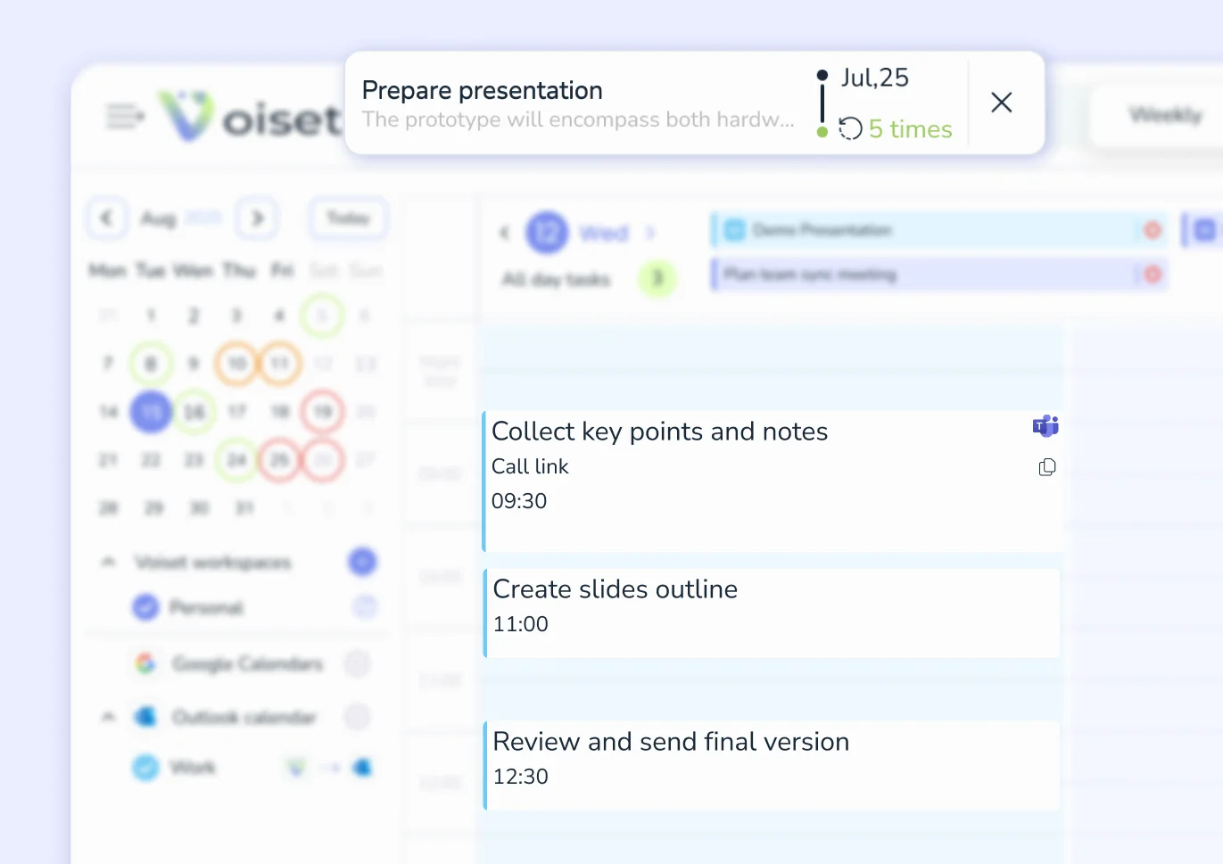 Creating tasks and notes with your voice