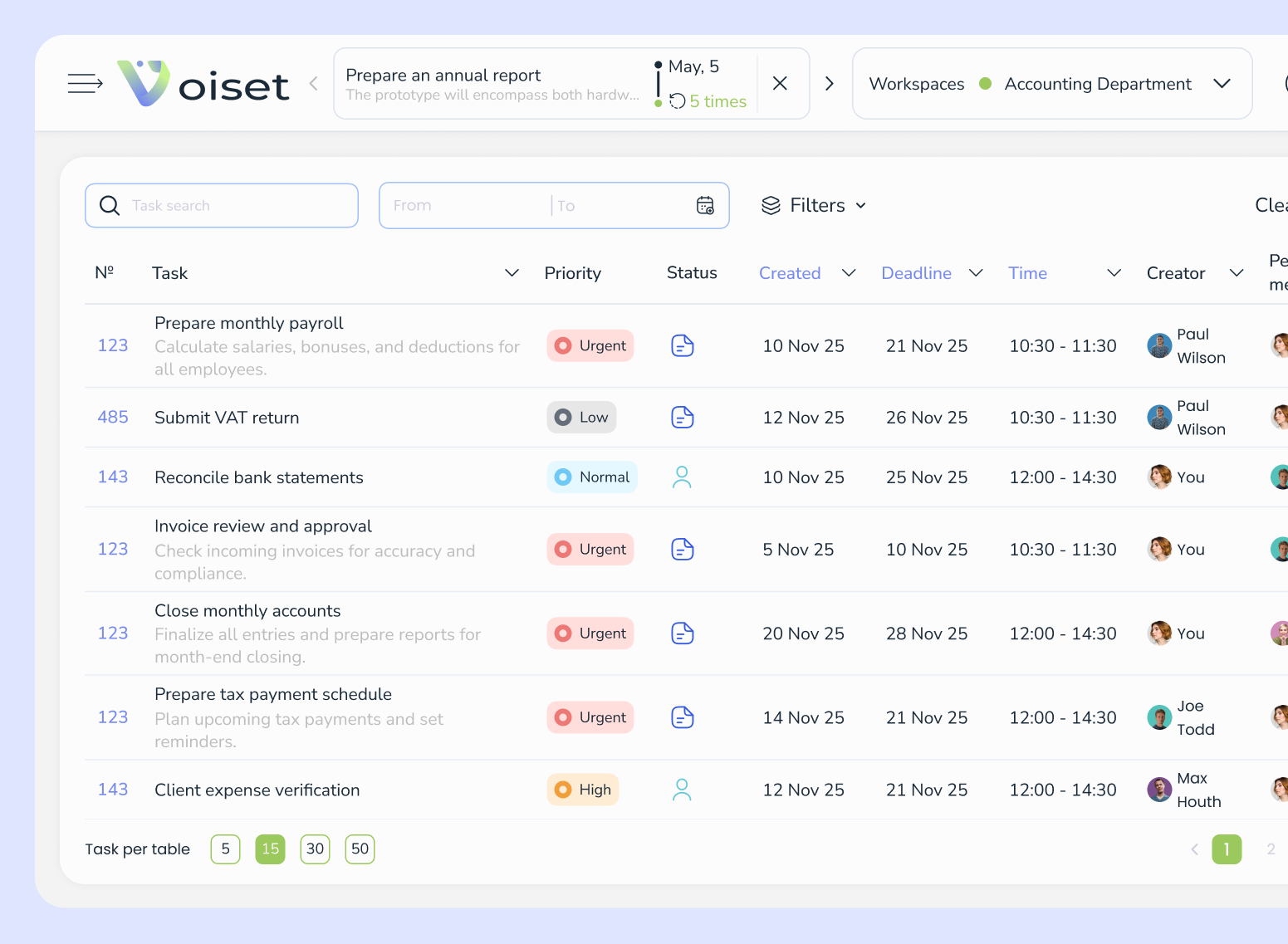 Small business tasks