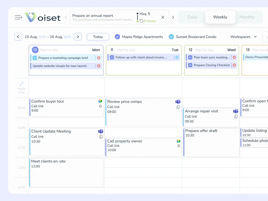 A place for tasks for realtors