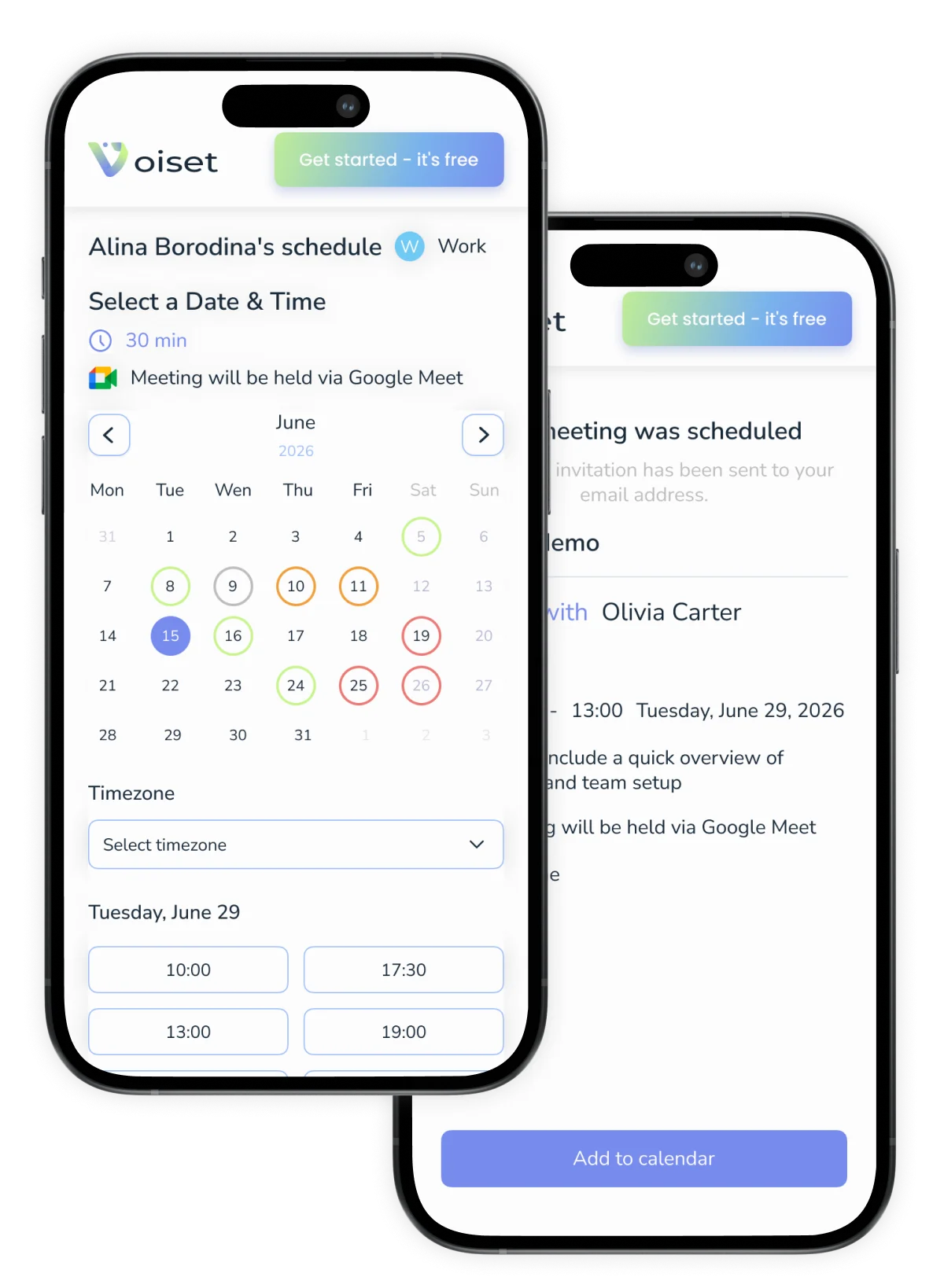 Voiset master AI calendar