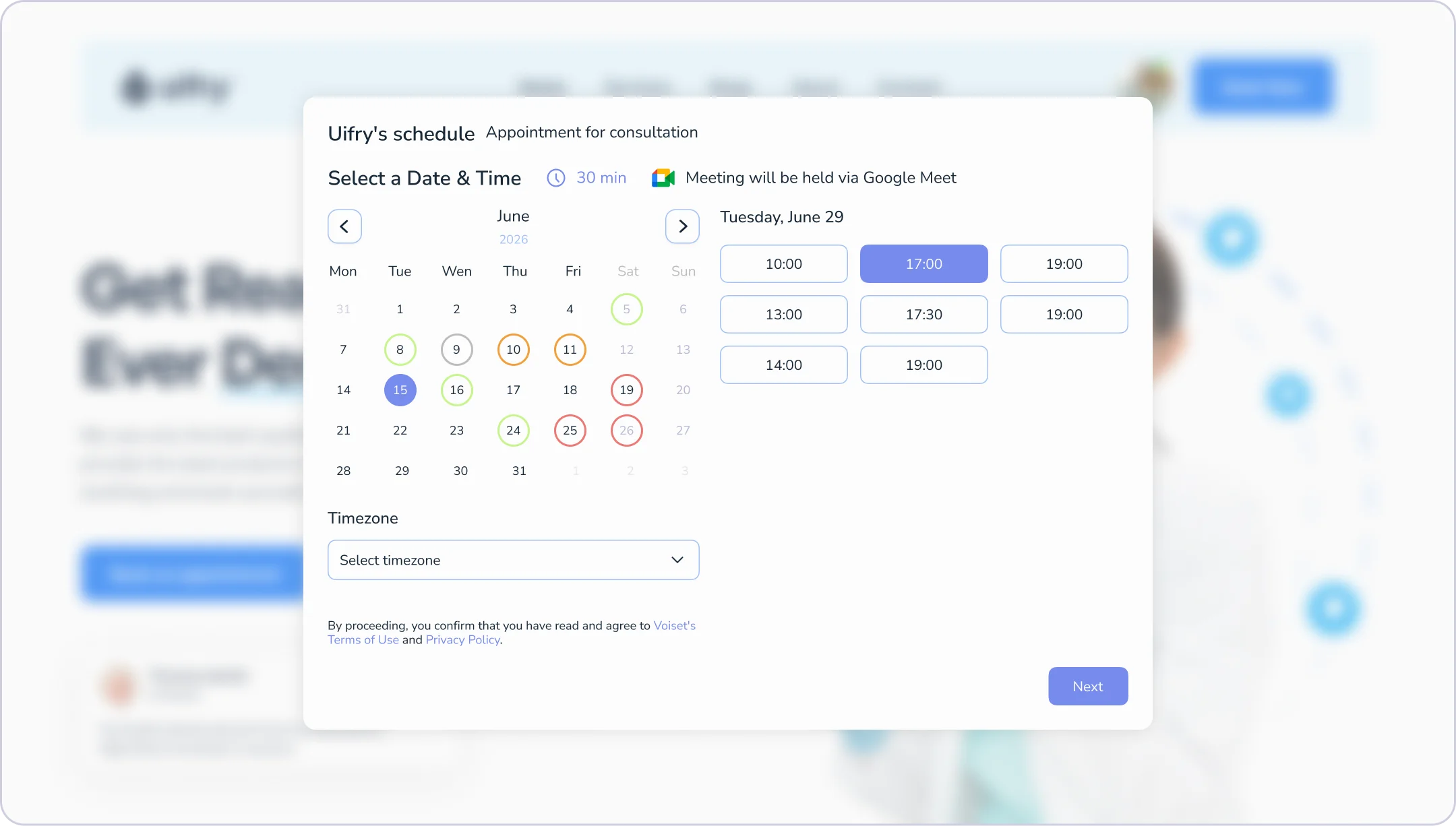 Voiset master AI calendar