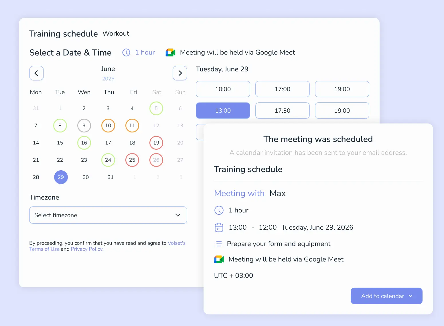 Reminders for students about deadlines 