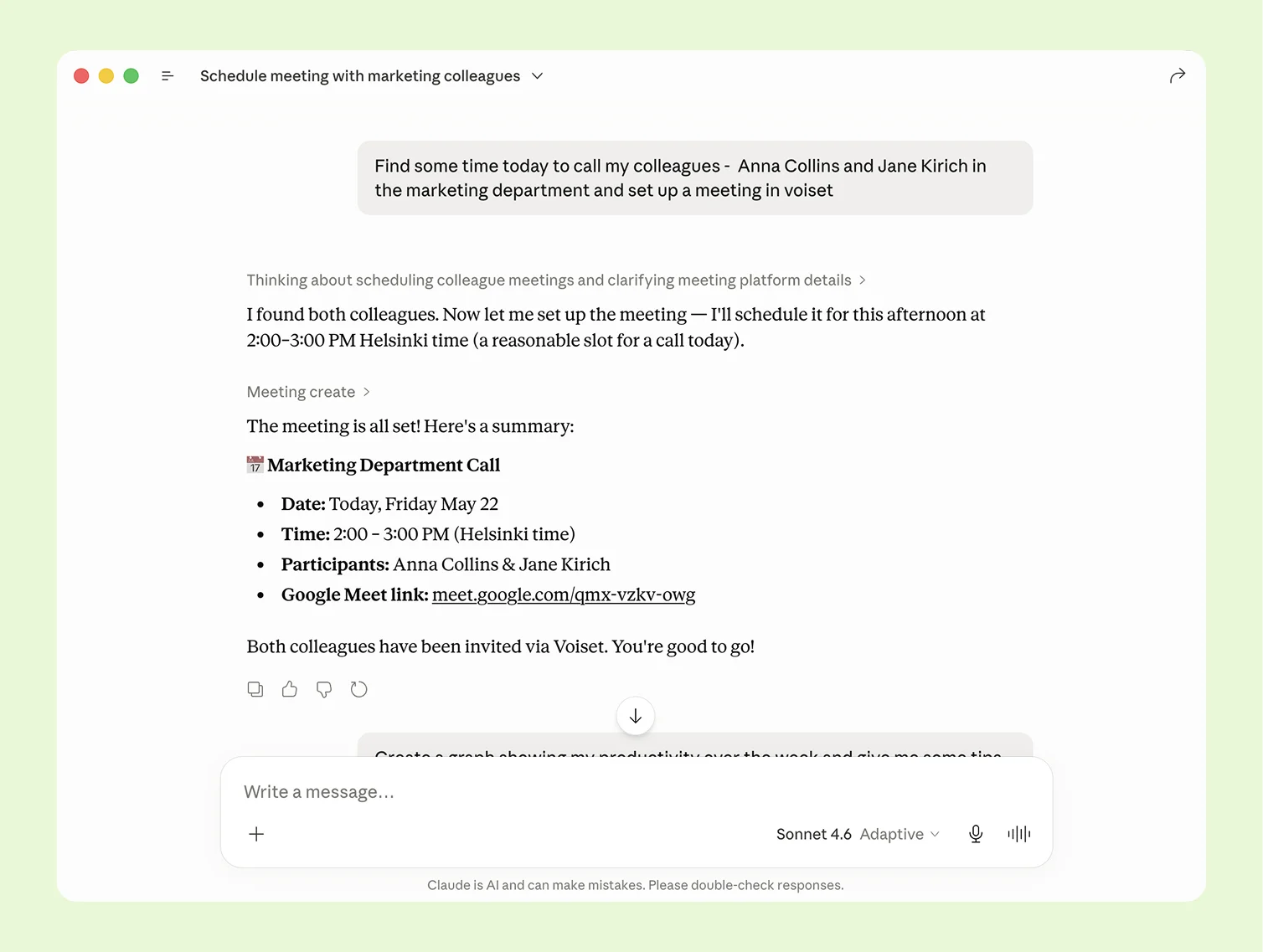 Creating a task on the go with your voice
