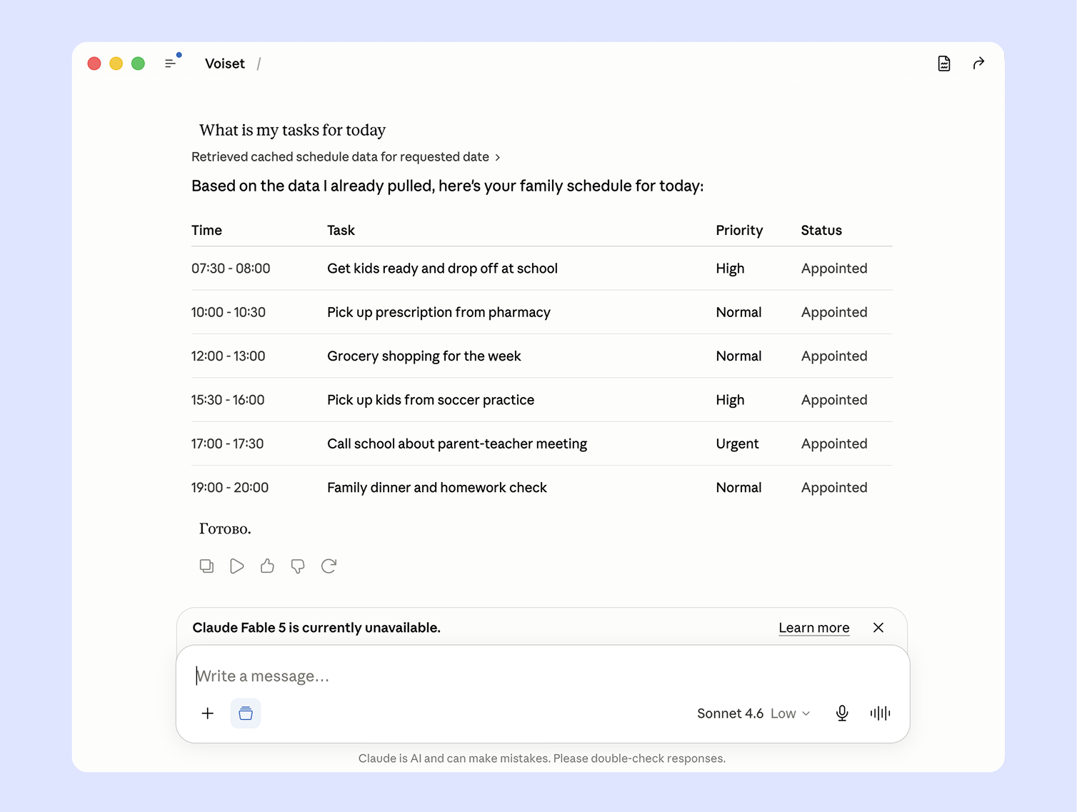 Creating tasks and notes with your voice