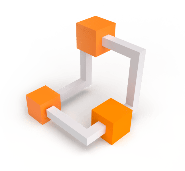 Connected orange cubes