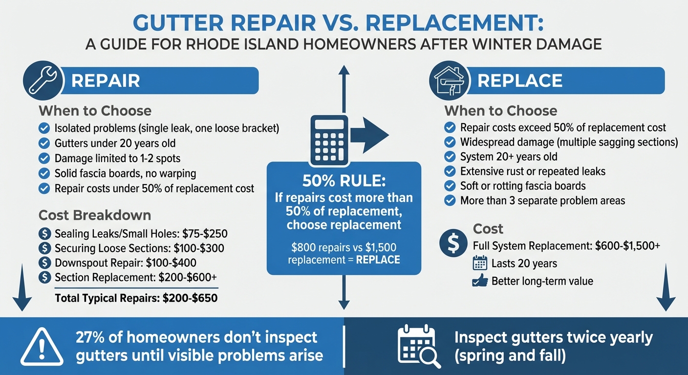 Rhode Island Gutter Repair vs Replacement Cost Comparison Guide