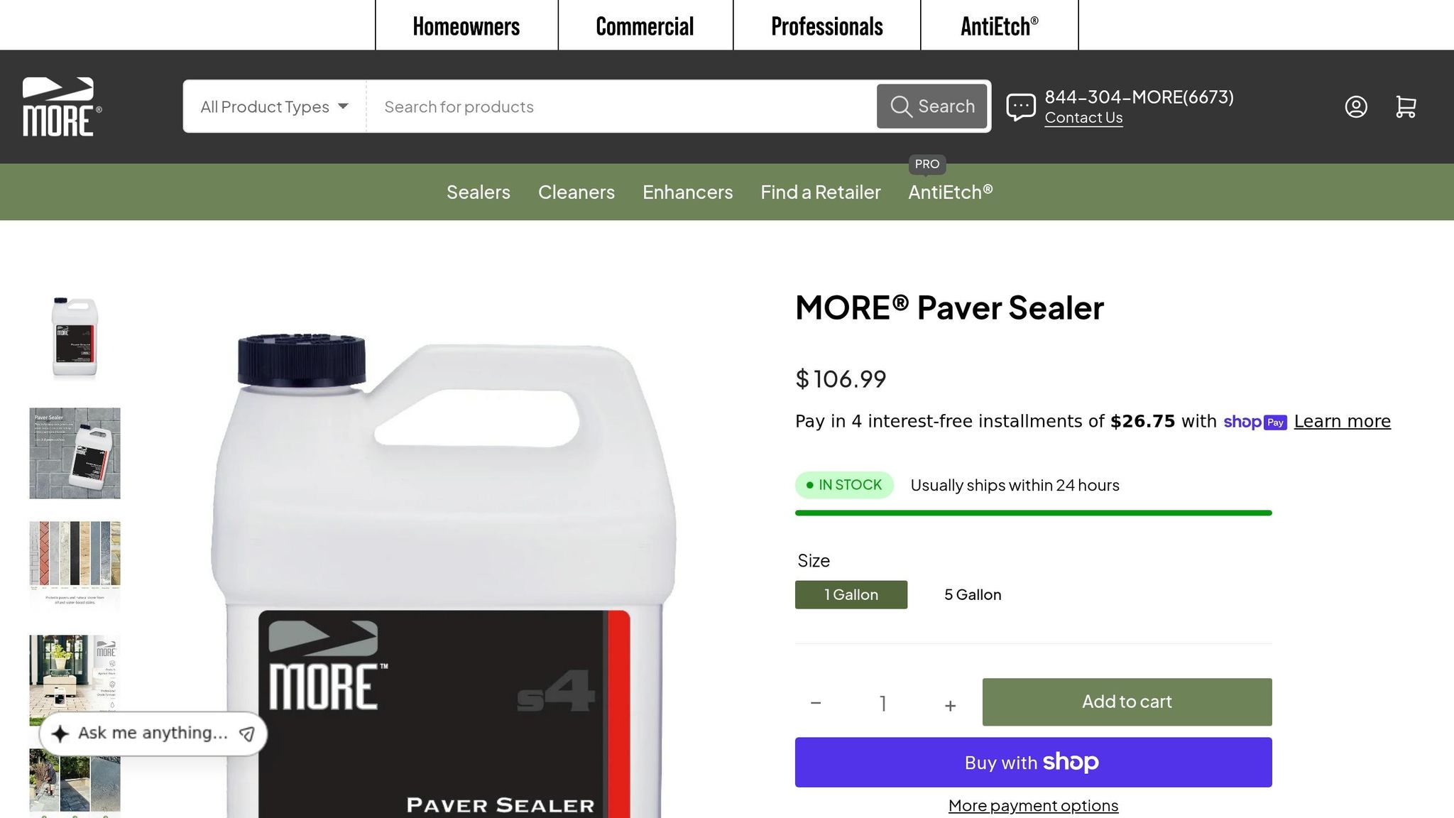 MORE Surface Care Paver Sealer