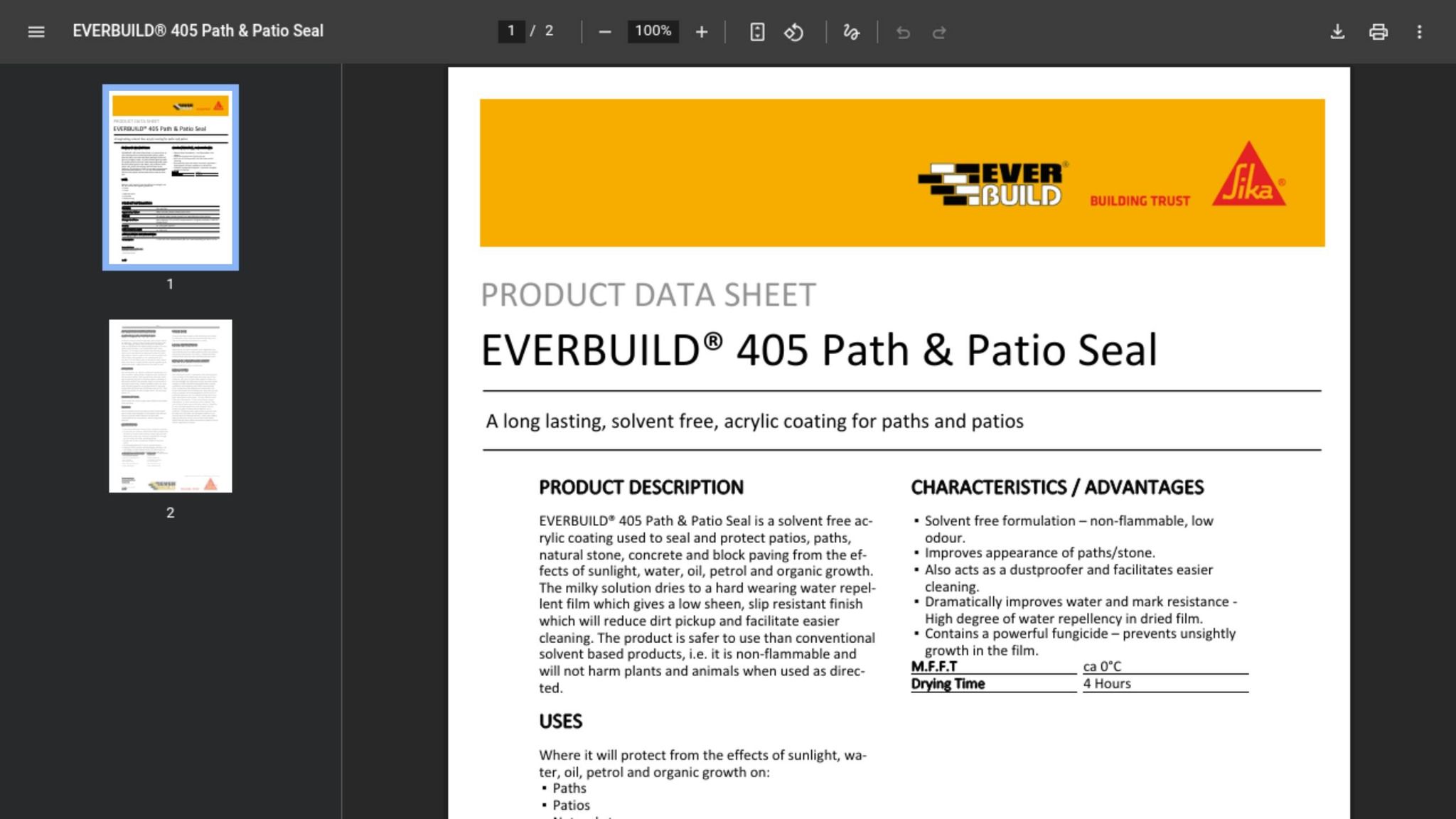 Everbuild 405 Path And Patio Sealer