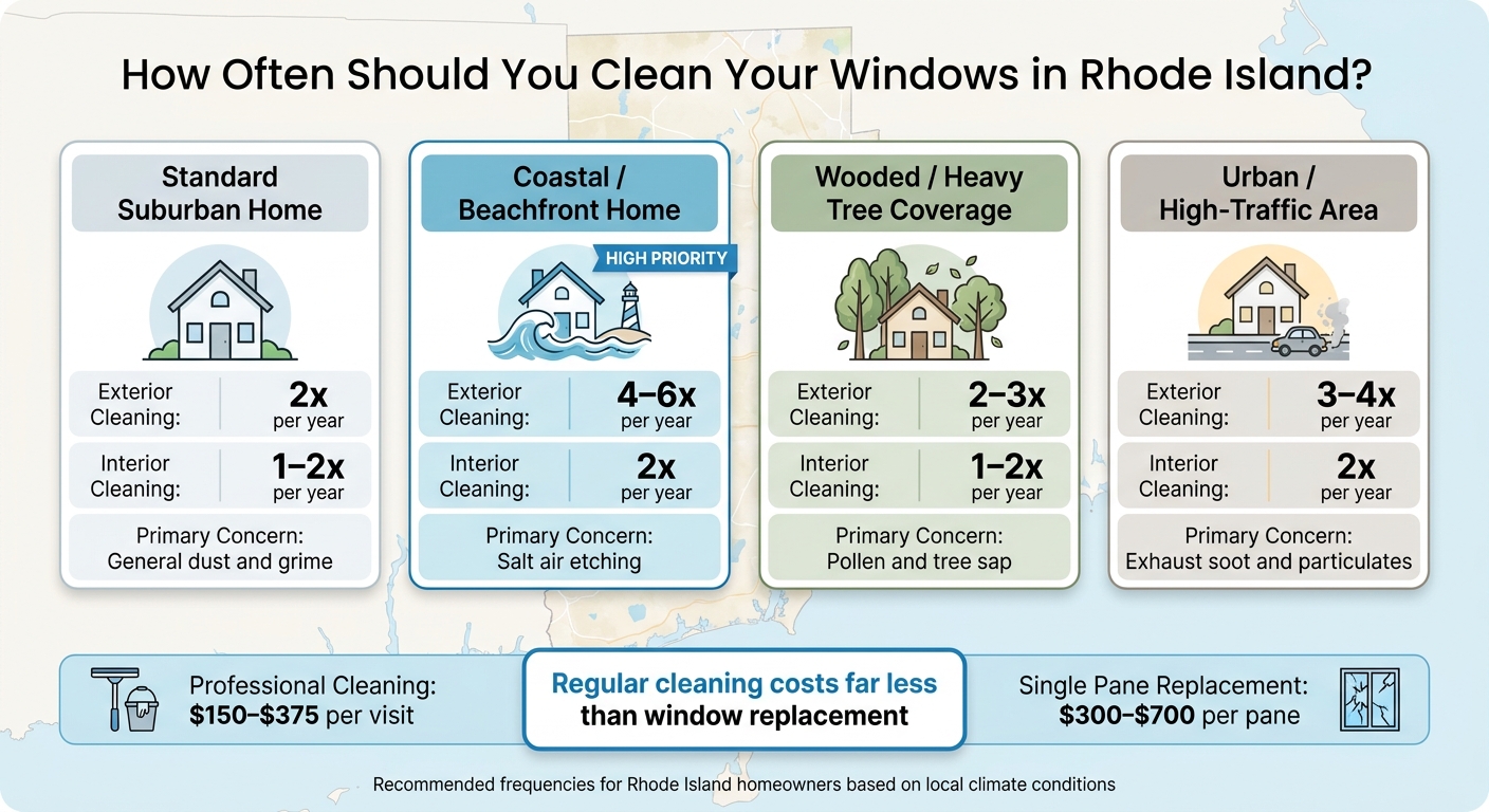 Rhode Island Window Cleaning Frequency by Property Type