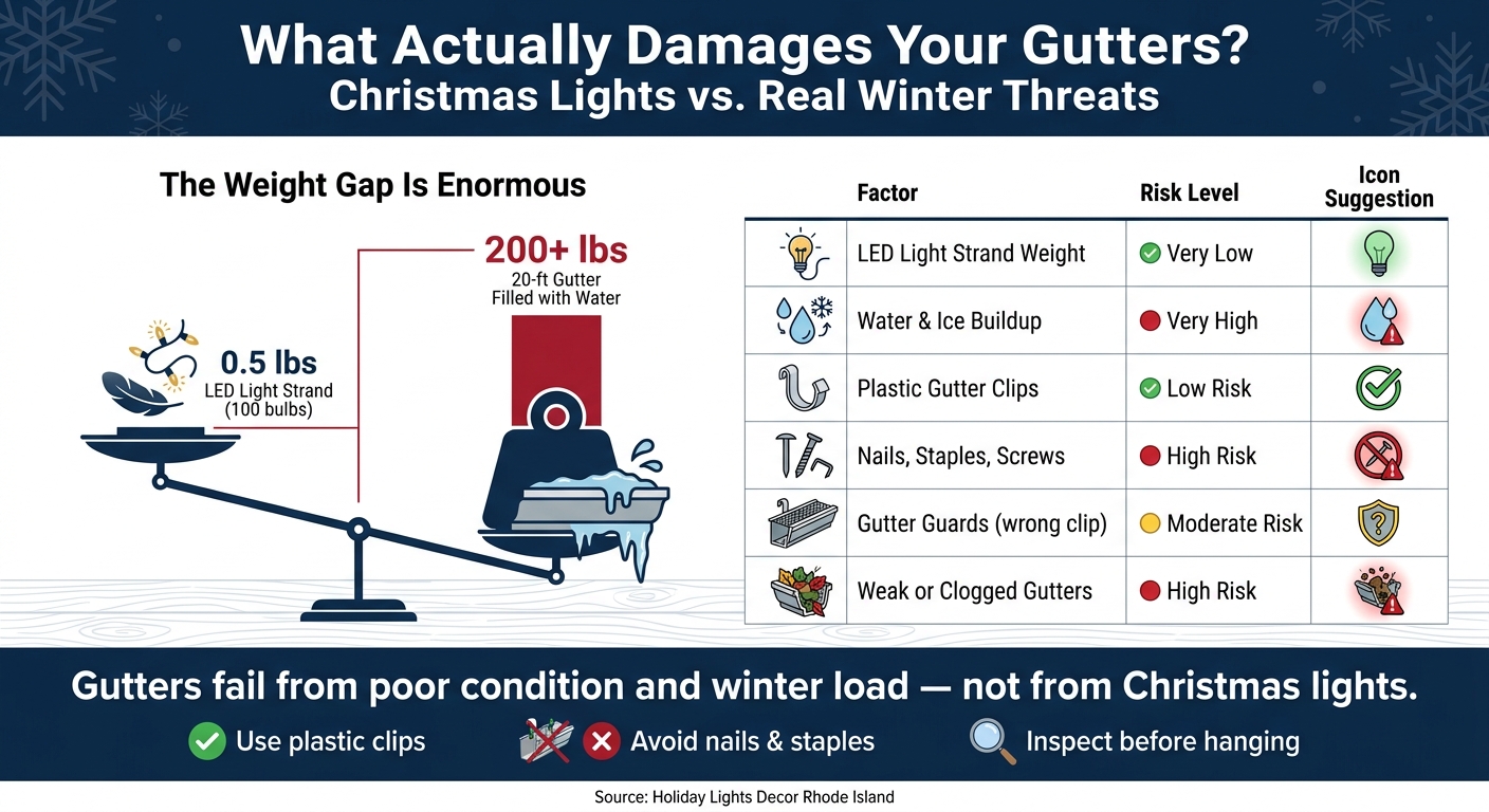 Christmas Lights vs. Gutter Load: What Actually Damages Your Gutters
