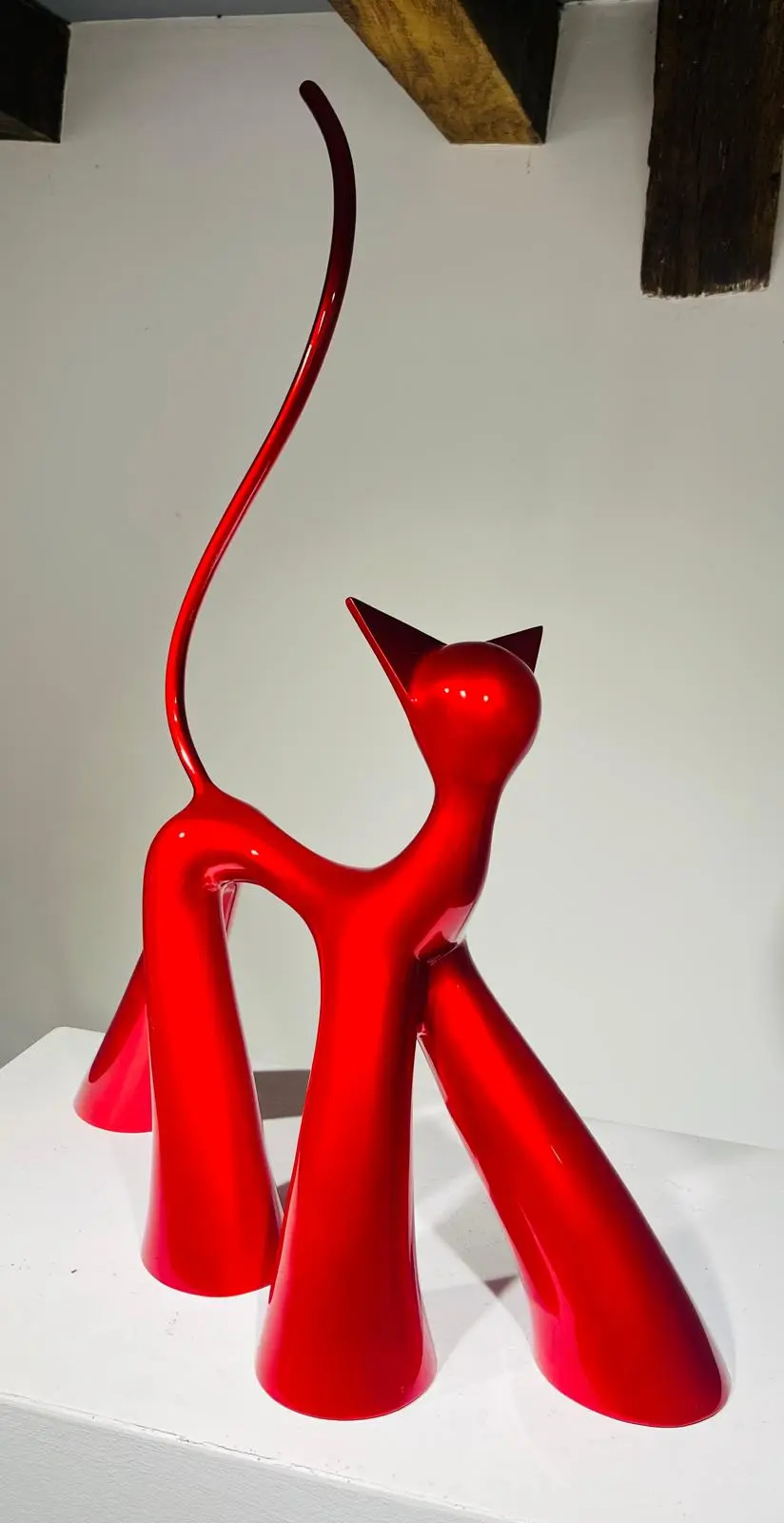 Sculpture en bronze Cha’moureux , Peinture Candy Rouge.