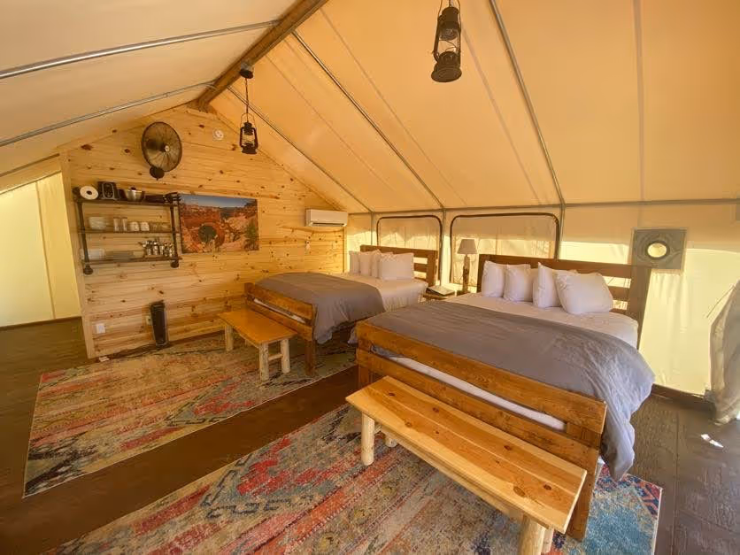 Two luxury beds at east zion resort near zion national park