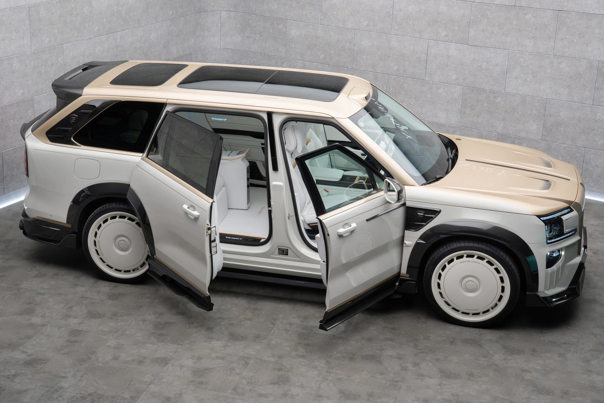 Mansory Zeekr 9X — suicide doors open, coach-door configuration