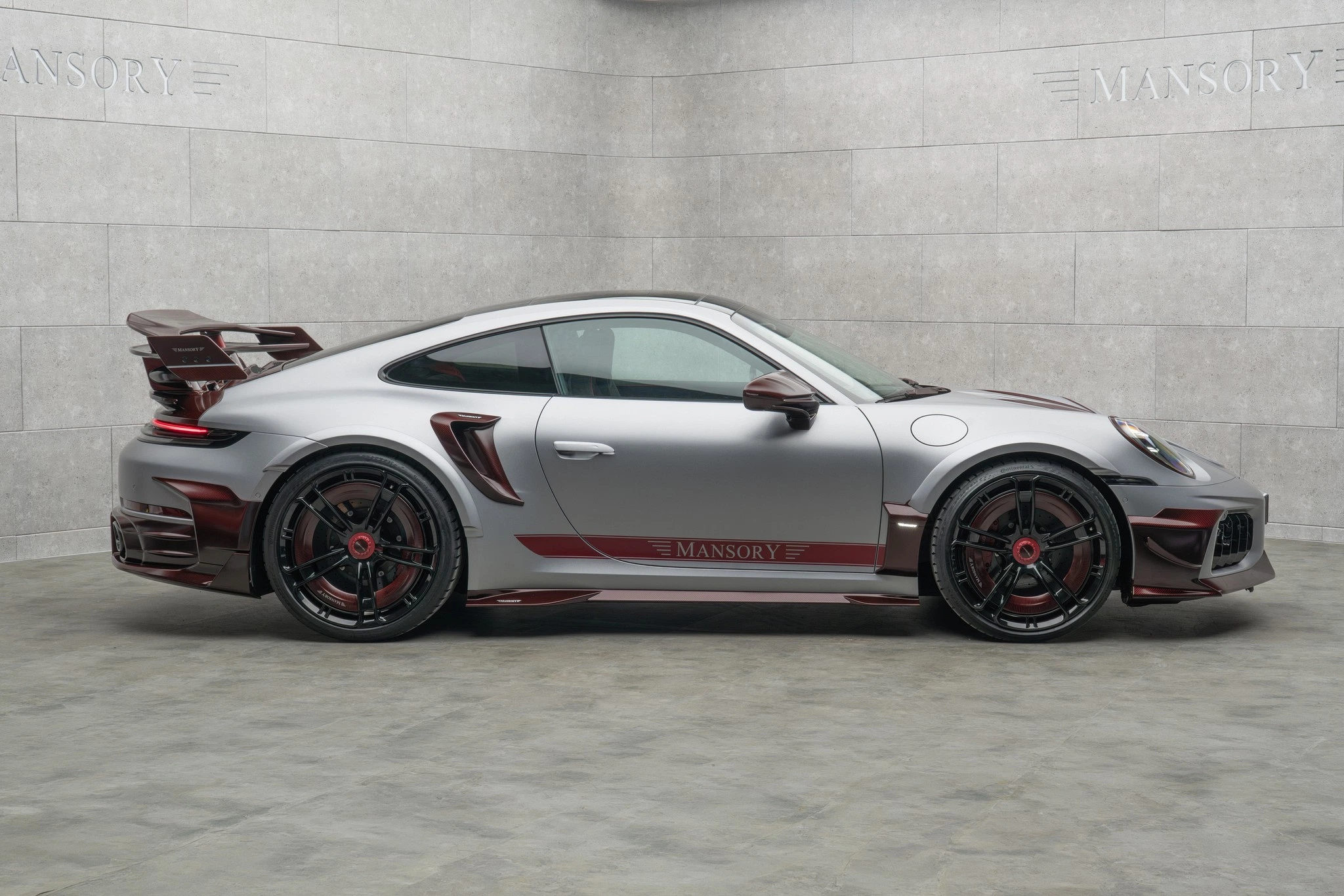 Mansory Porsche 911 Turbo S 992.2 — side profile with side skirts