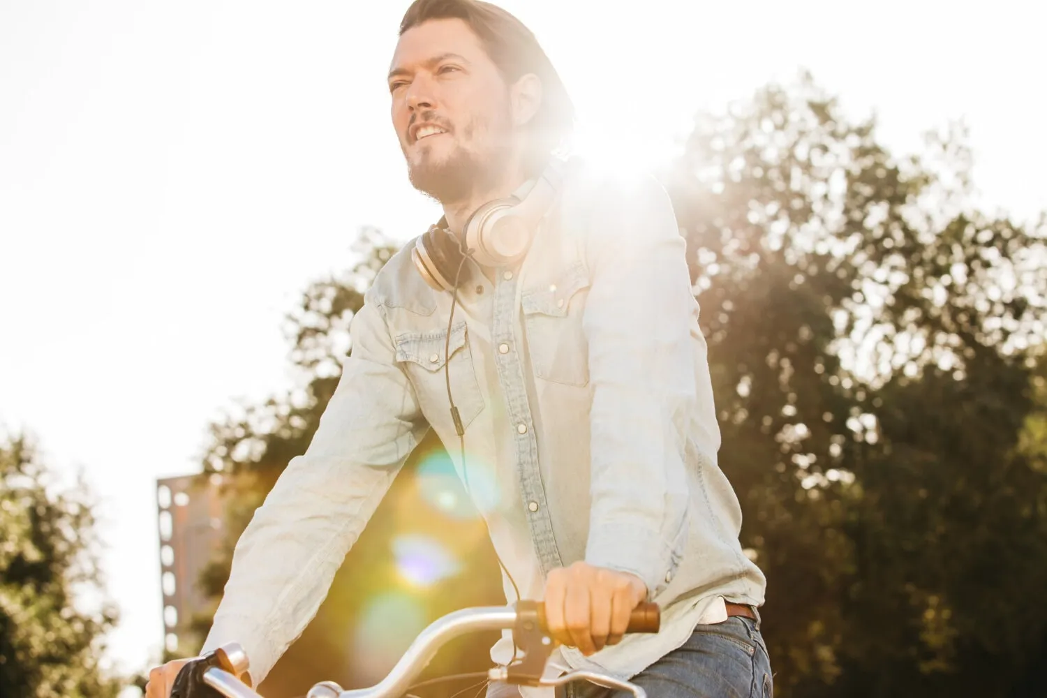 man on a bicycle