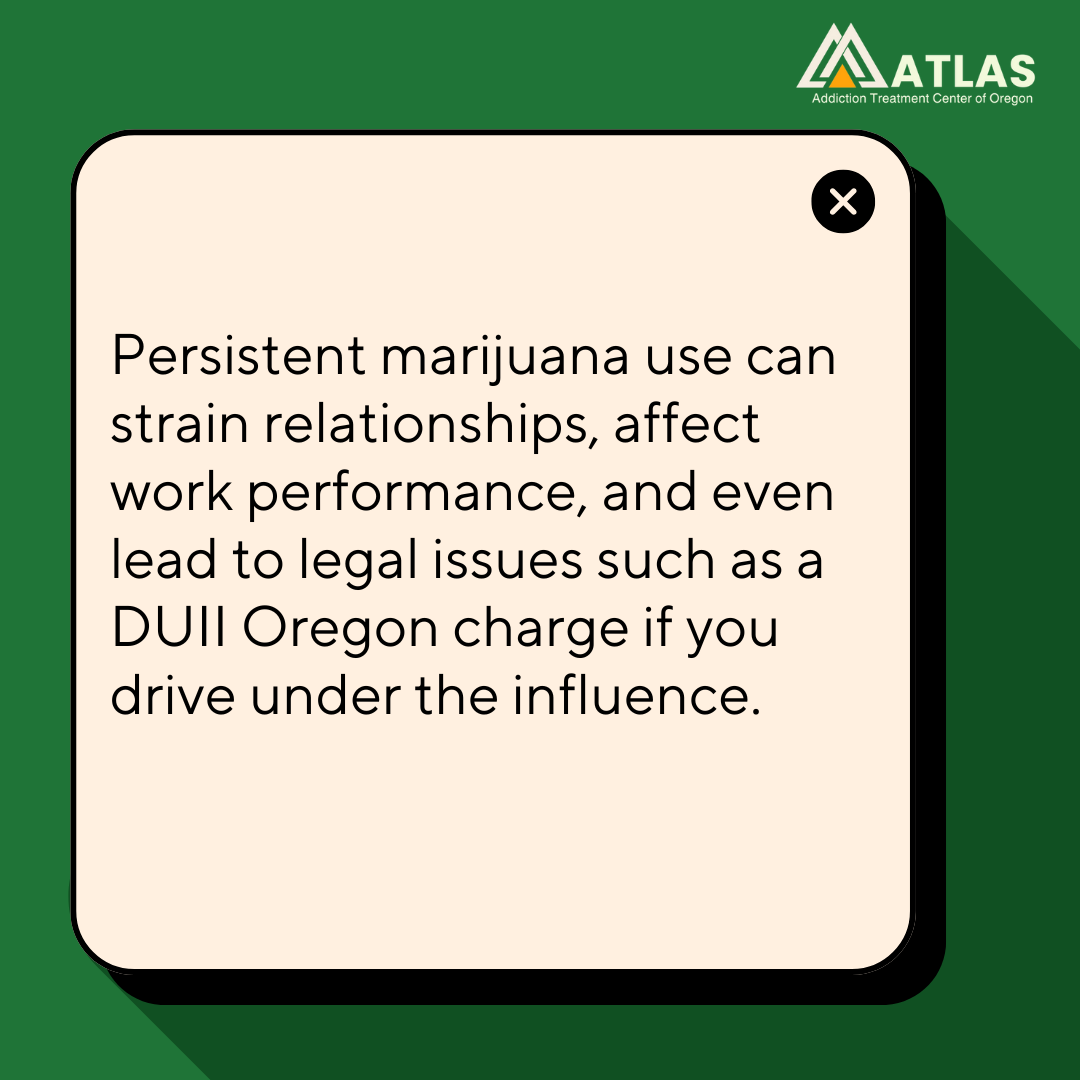 educational post explaining risks of persistent marijuana use and legal consequences