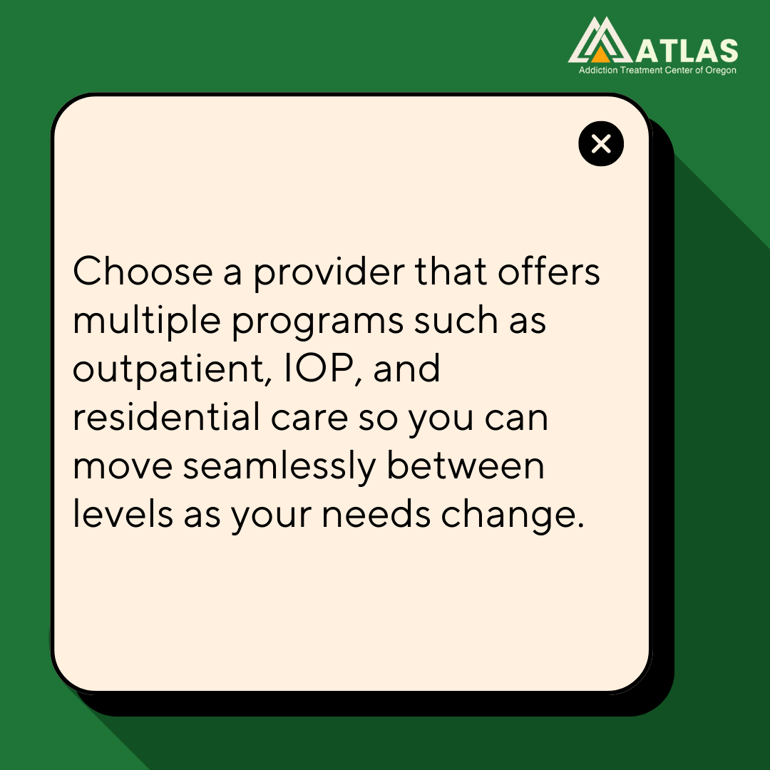 A graphic image about how to choose an addiction treatment center covered by OHP