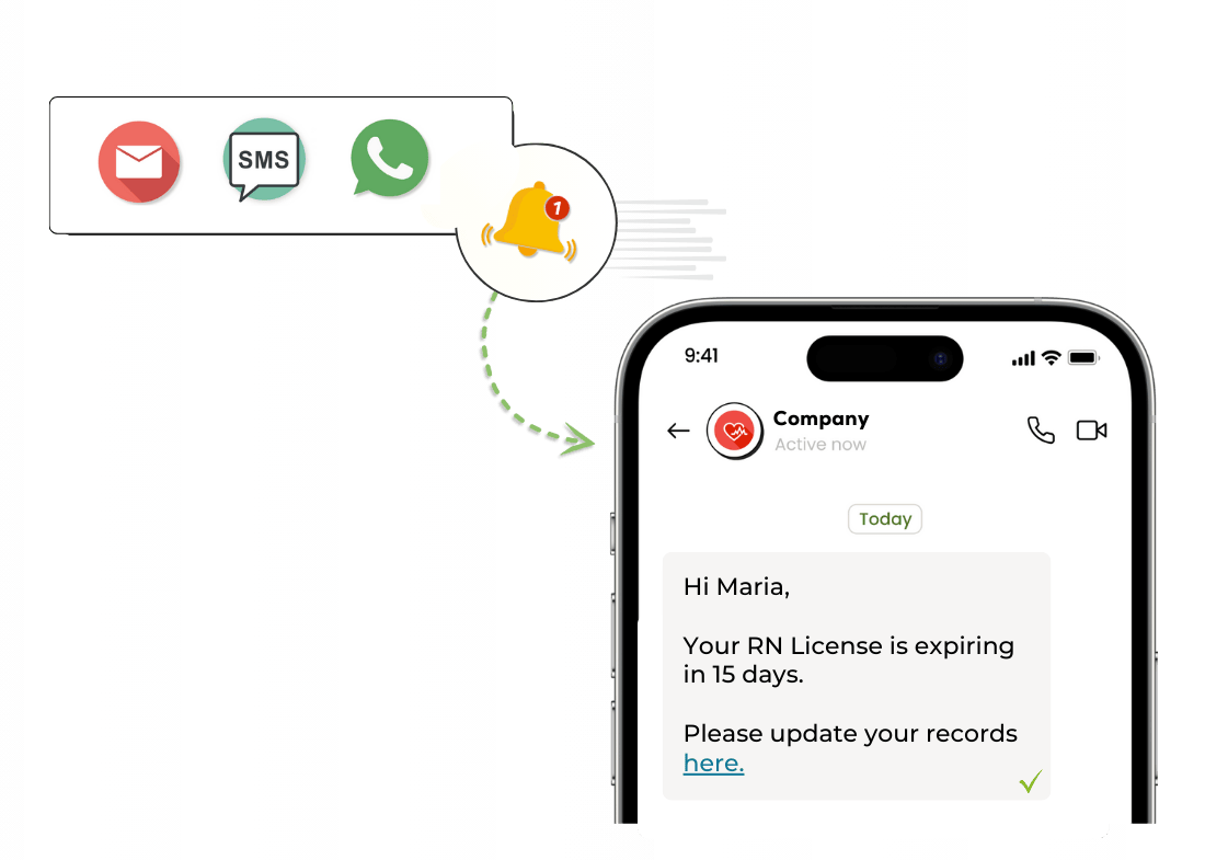 Illustration showcasing customizable report features in Expiration Reminder, highlighting options to export reports in Excel and PDF formats.