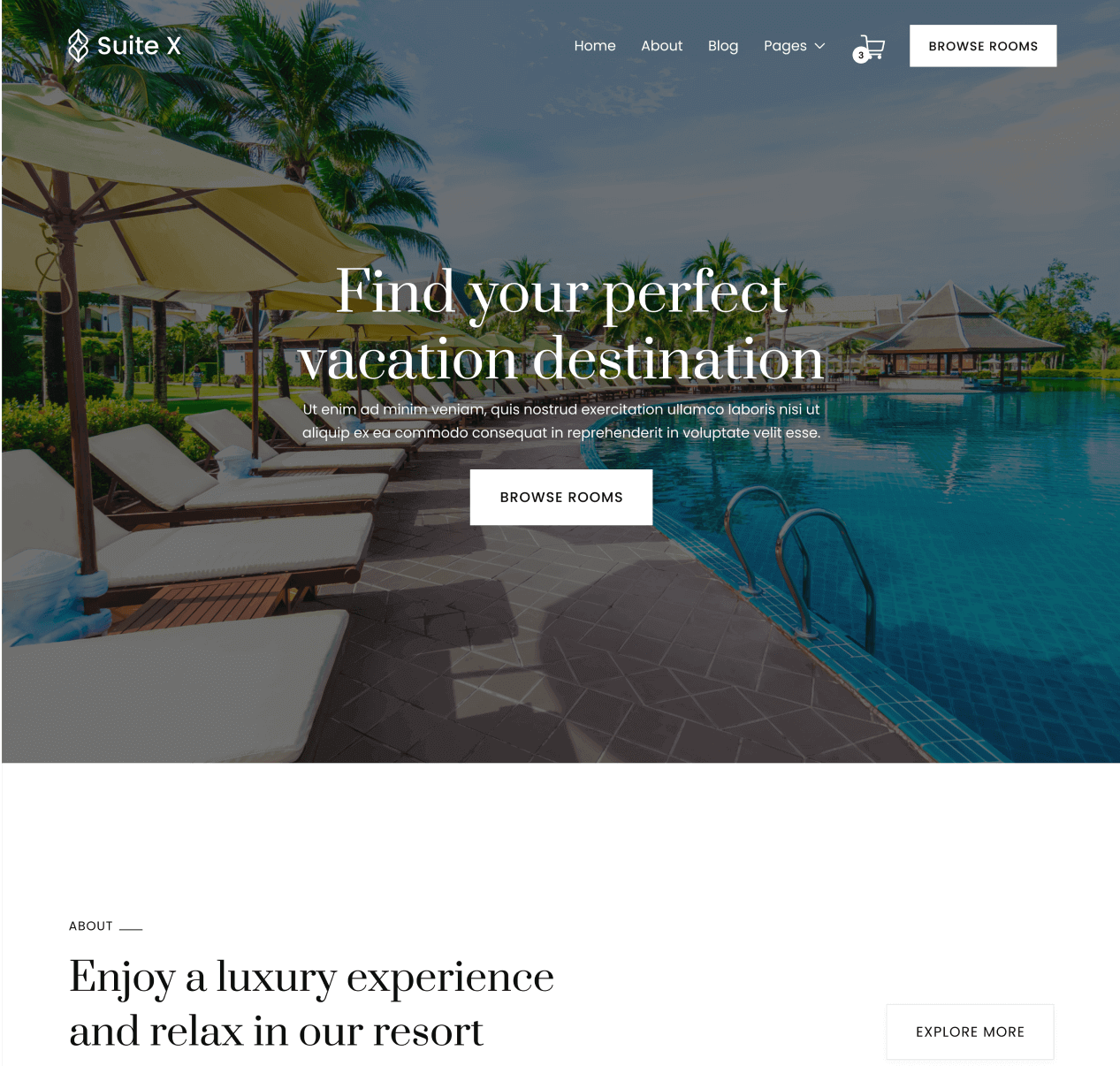 Suite X - Home V2 Page - Hotel Webflow Template