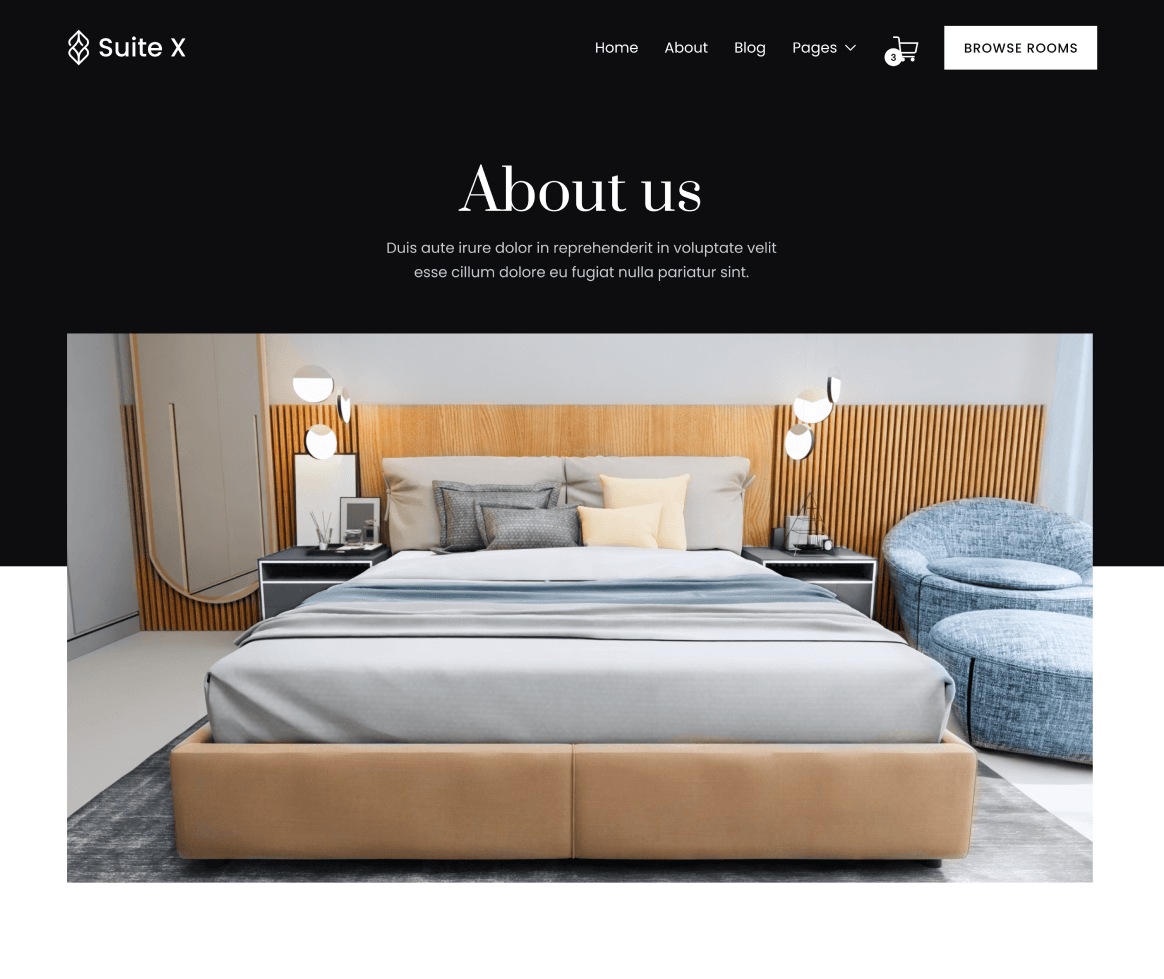 Suite X - About Page - Hotel Webflow Template