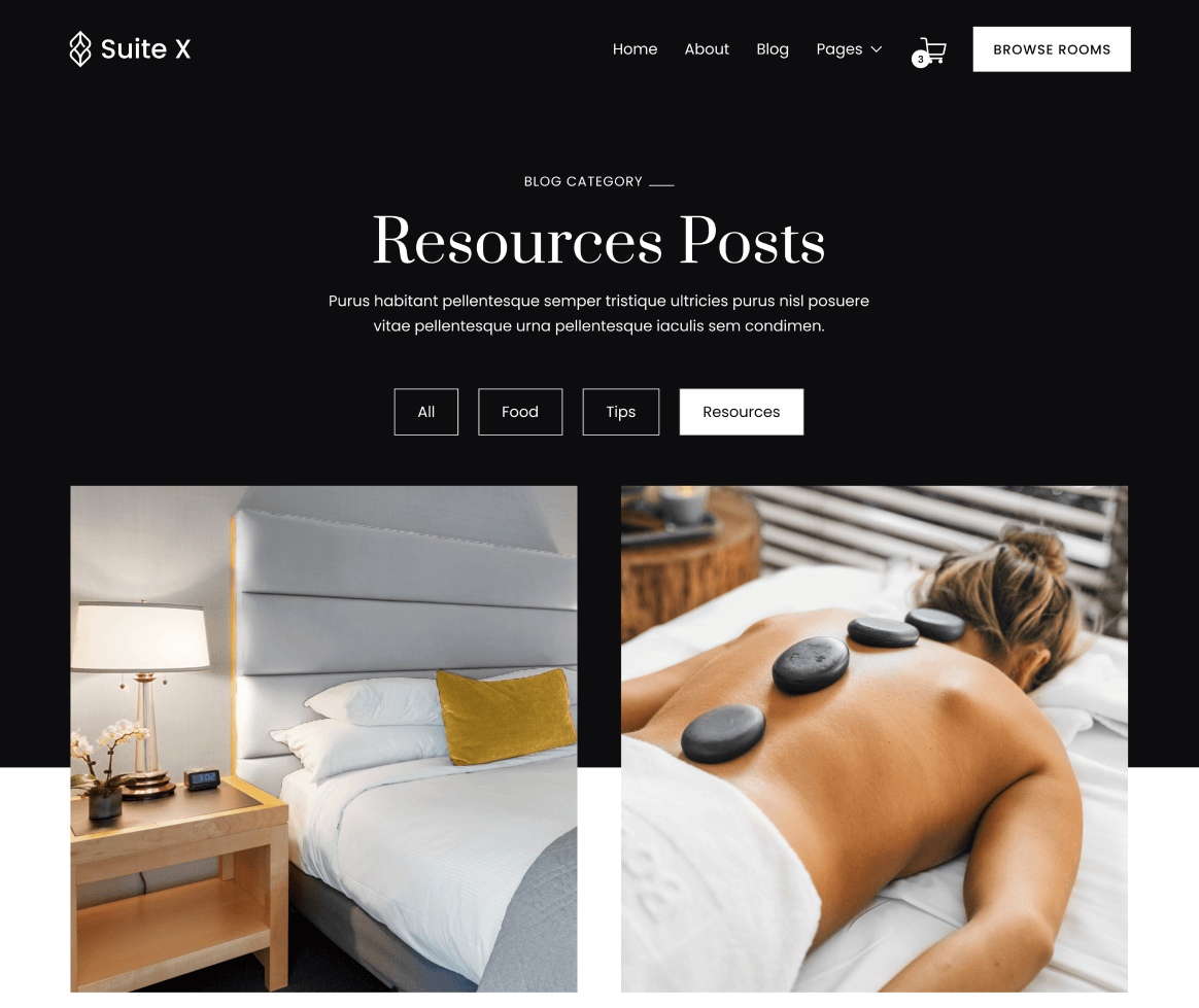 Suite X - Blog Category Page - Hotel Webflow Template