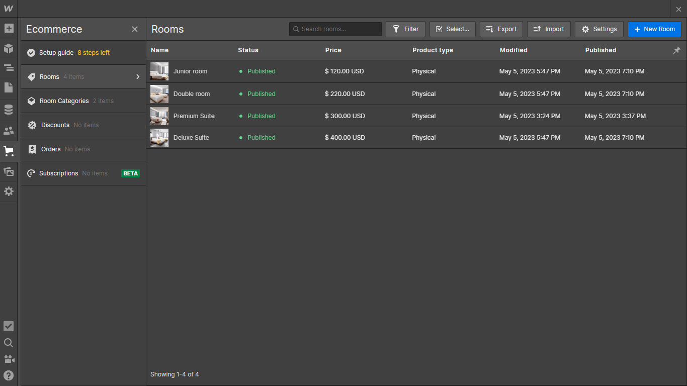 Ecommerce Collection - Suite X Webflow Template