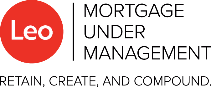 Leo Mortgage Under Management logo with red 'Leo' icon and black text