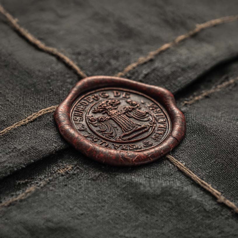 Wax seal stamp representing the quality and craftsmanship behind India Stone Creative's work