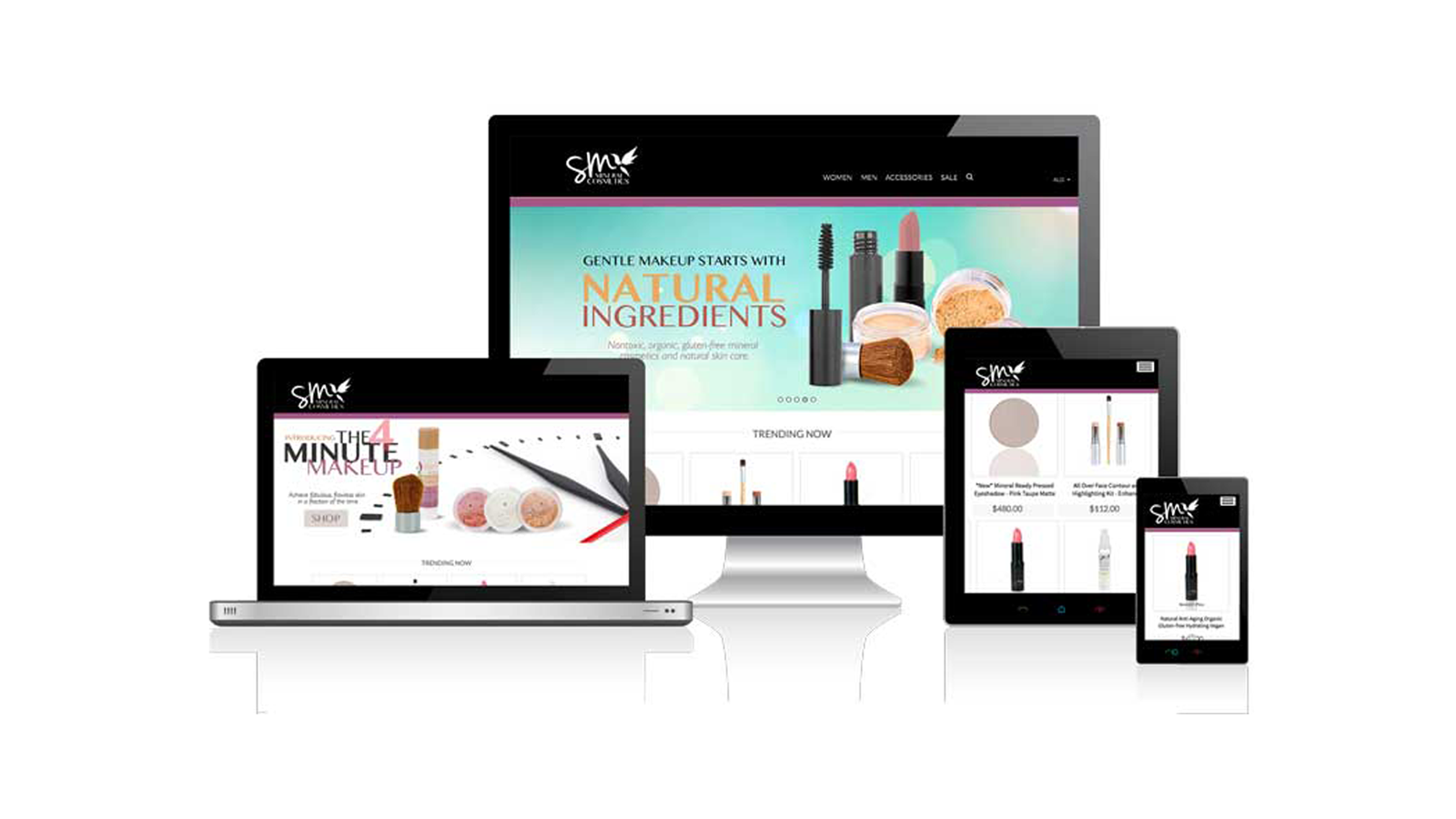 SMM Cosmetics eCommerce website brand refresh, responsive design