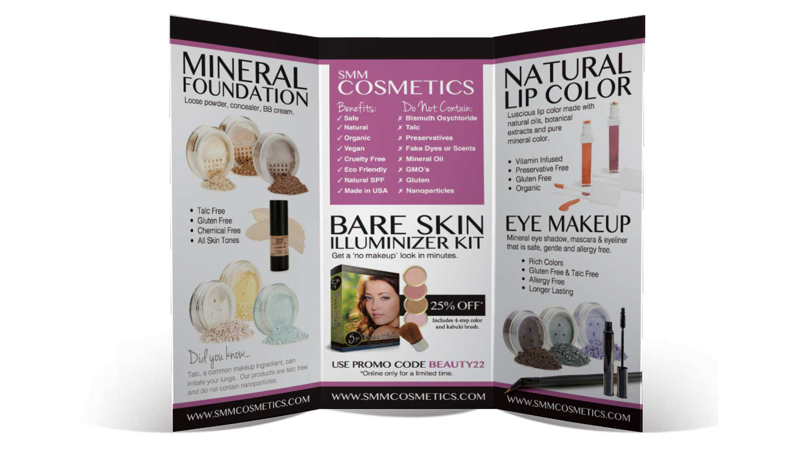 SMM Cosmetics print brochure design