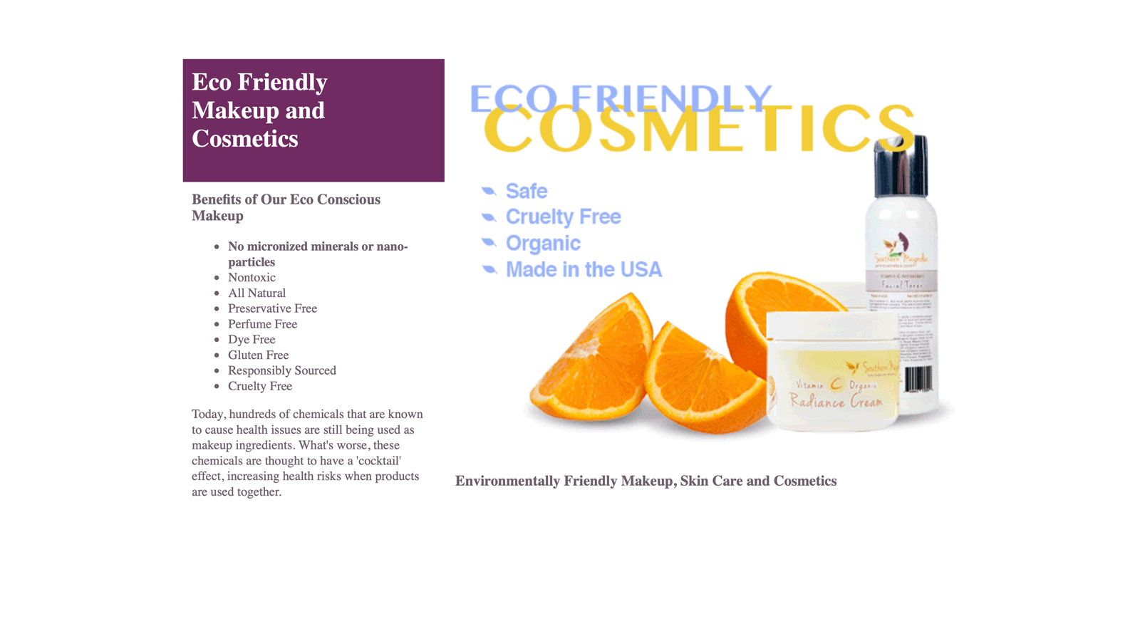 SMM Cosmetics eco-friendly makeup search ad campaign landing page