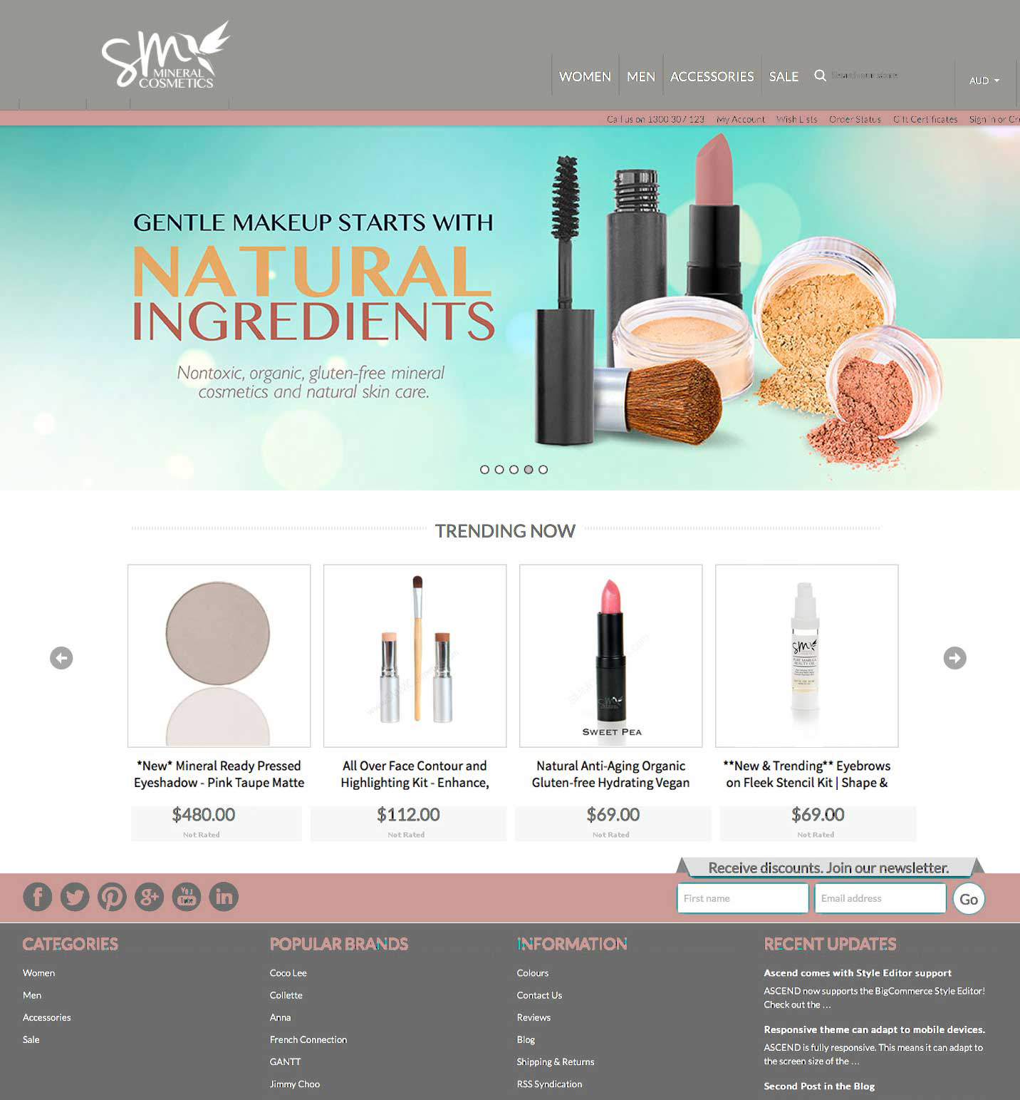 SMM Cosmetics brand refresh homepage design
