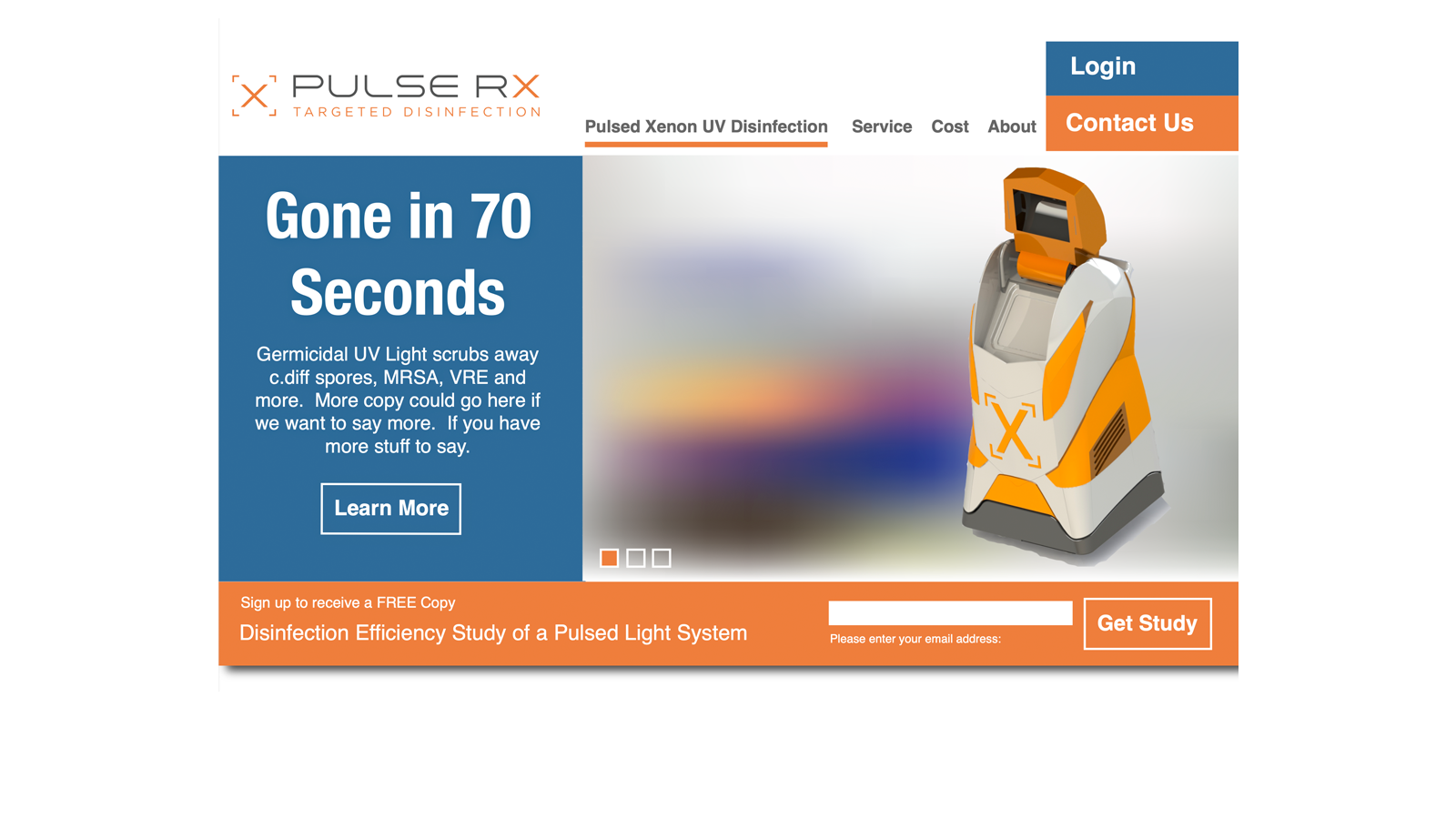 TBM PulseRx B2B technology website content design concept