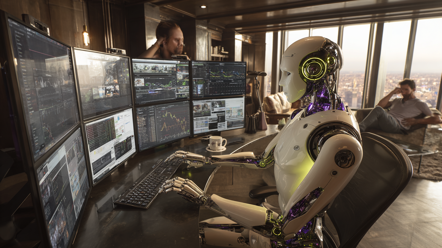 Illustration of a friendly humanoid robot representing AI-powered answer engines