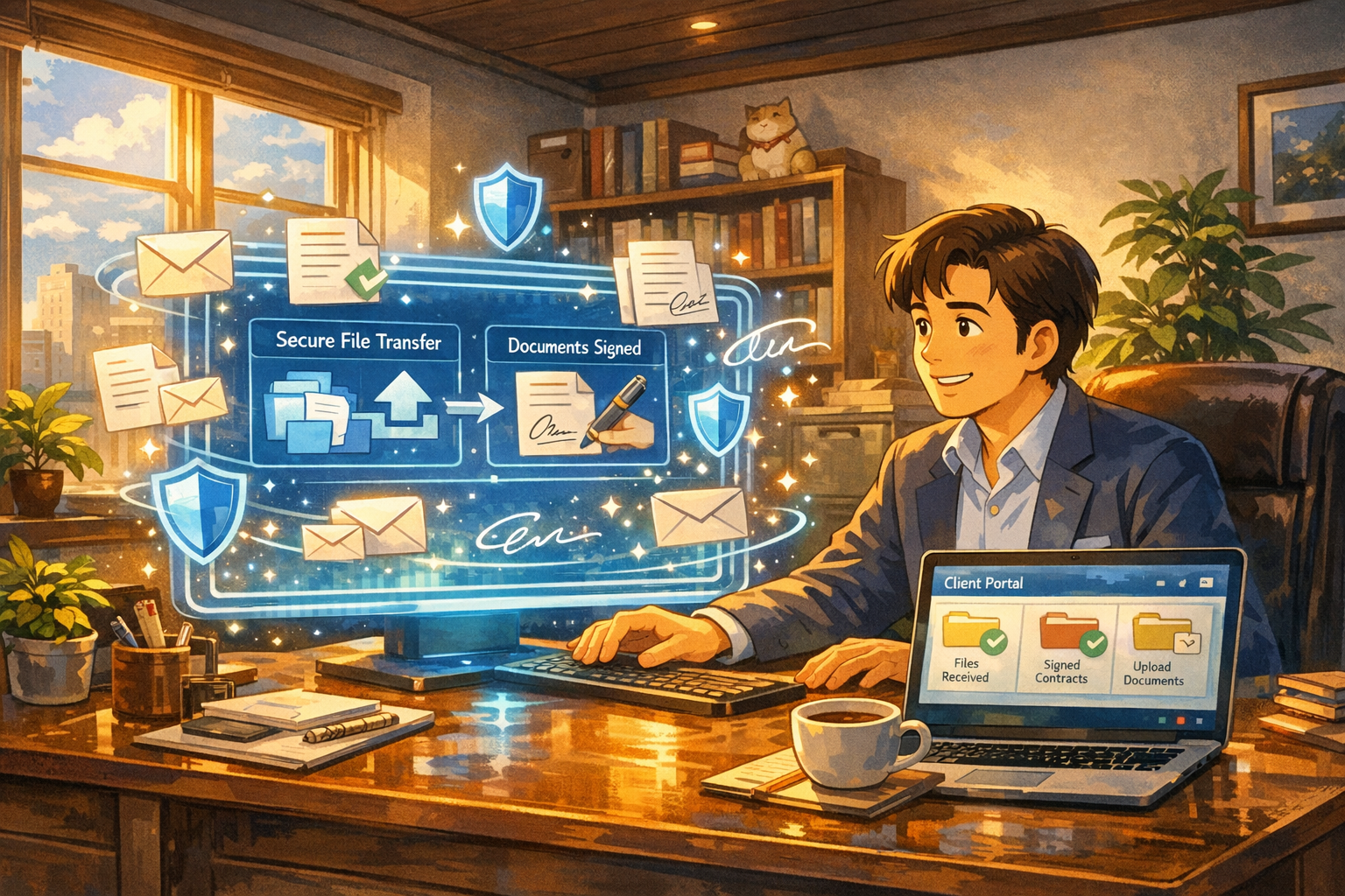 Sending Secure Files and Getting Signatures Inside Schemon