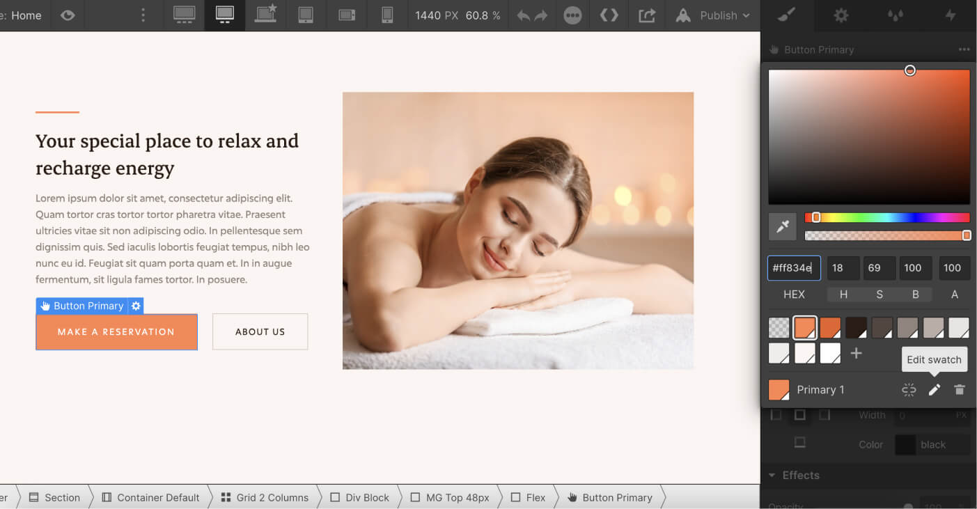 Colors - Spa X Webflow Template