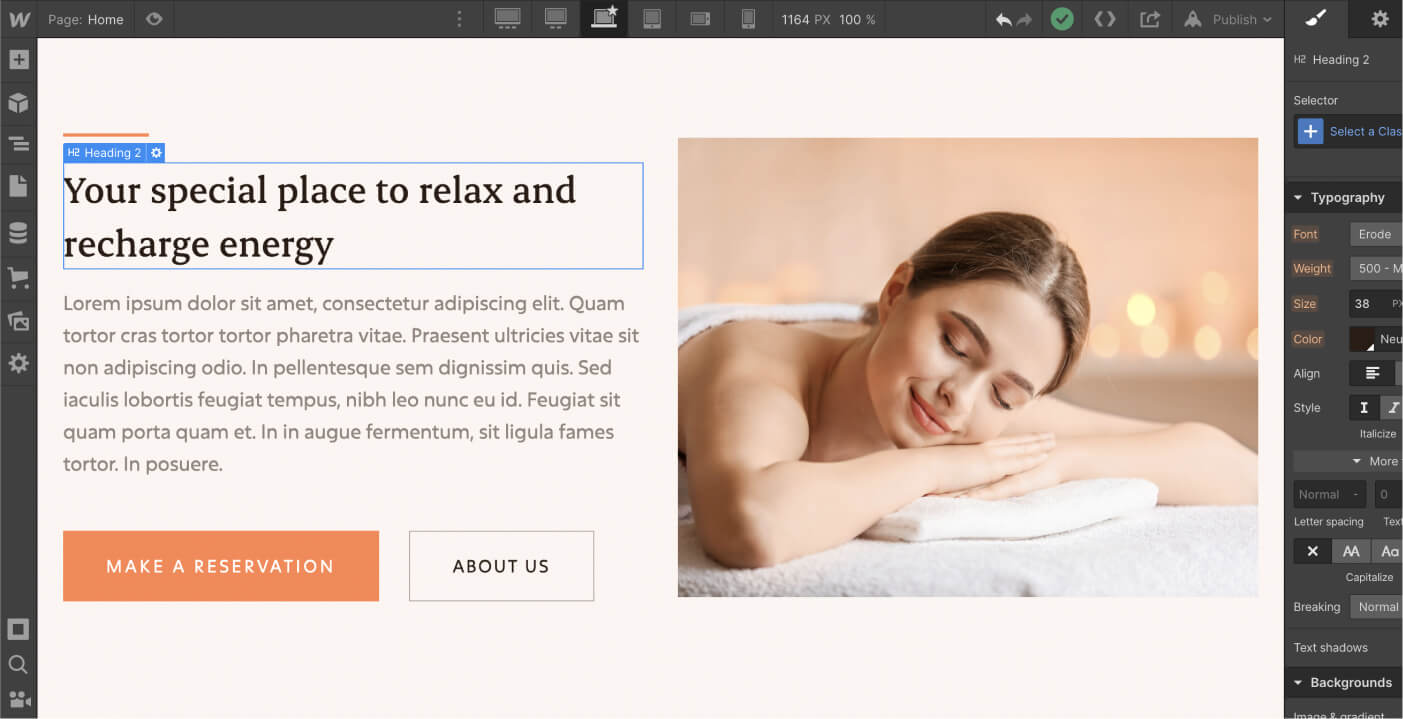Static Content - Spa X Webflow Template