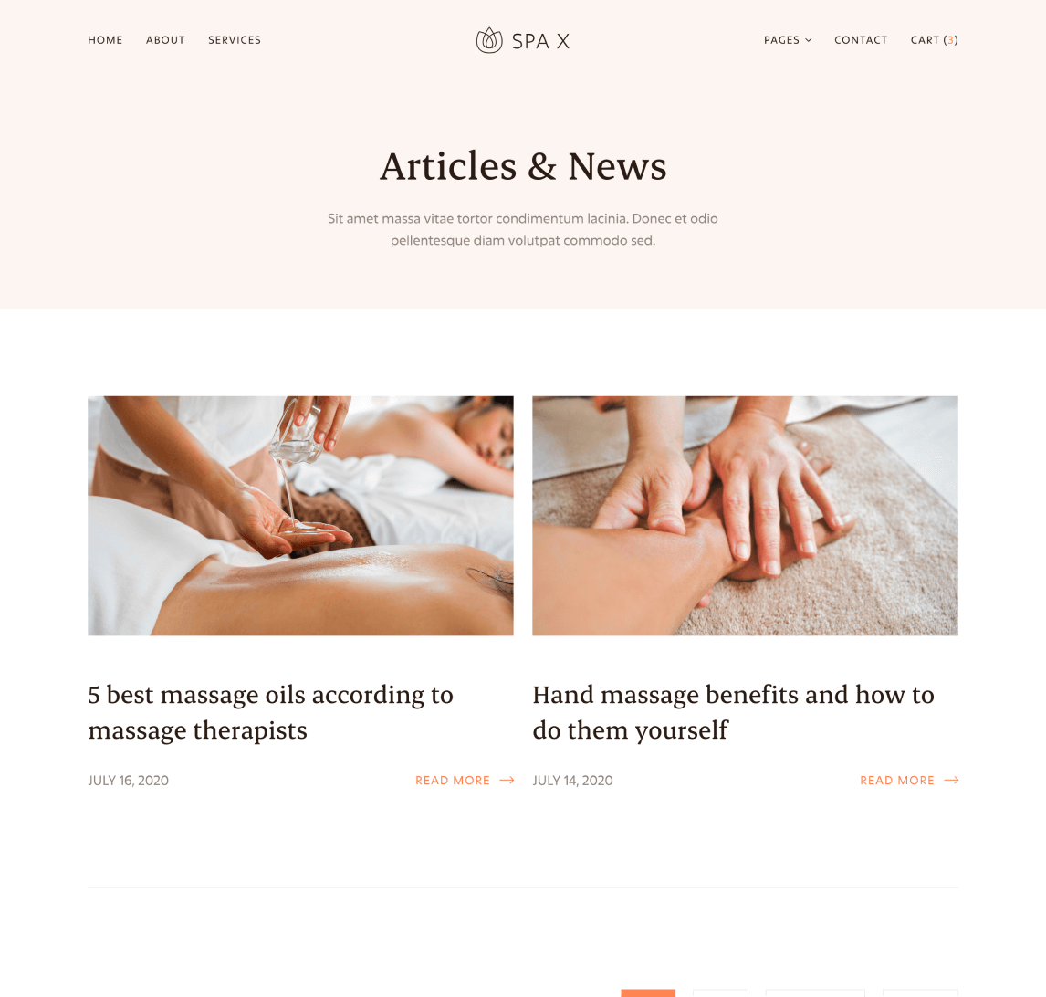 Spa - Blog page - Spa Webflow Template
