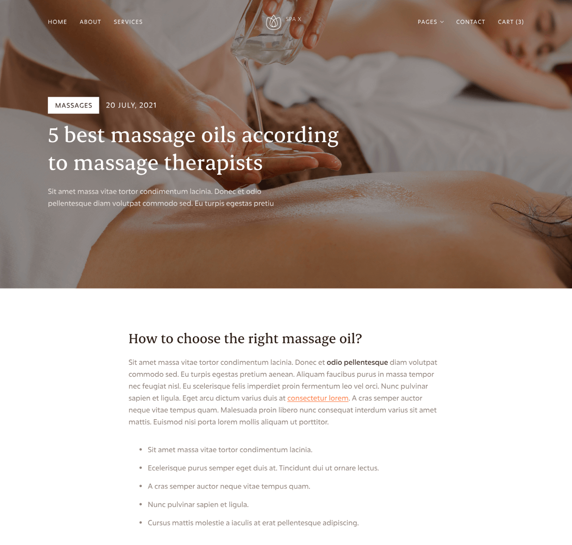 Spa - Blog Post page - Spa Webflow Template
