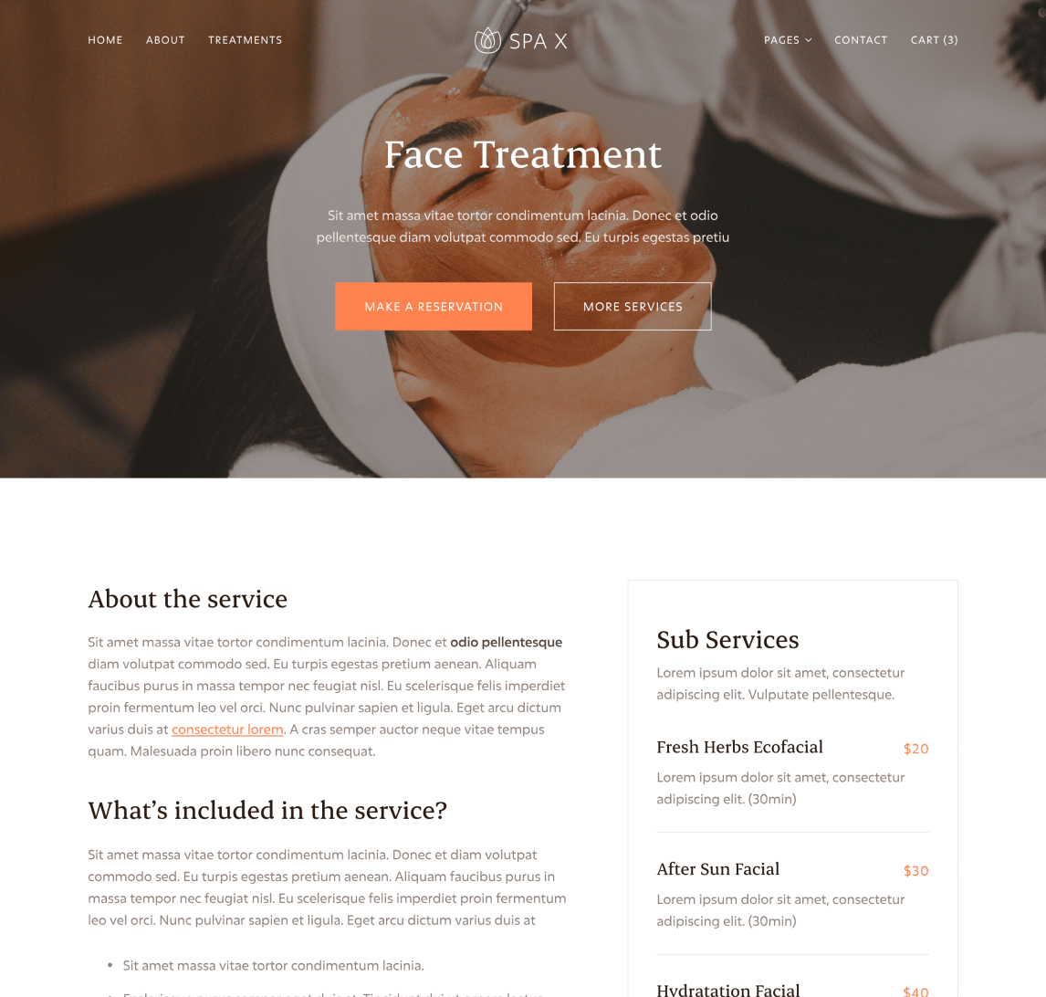 Spa - Service Single page - Spa Webflow Template